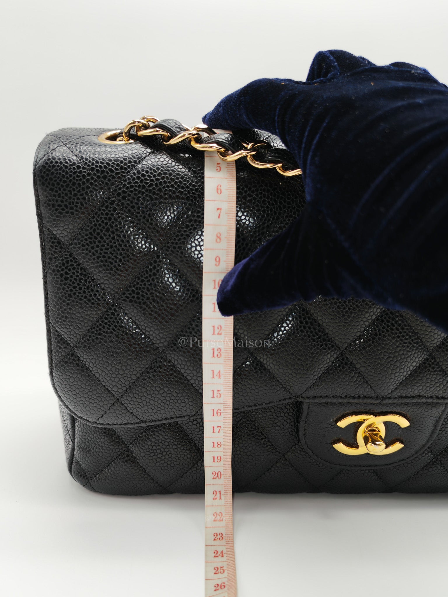Classic Double Flap Jumbo In Black Caviar Leather and Gold Hardware Series 15