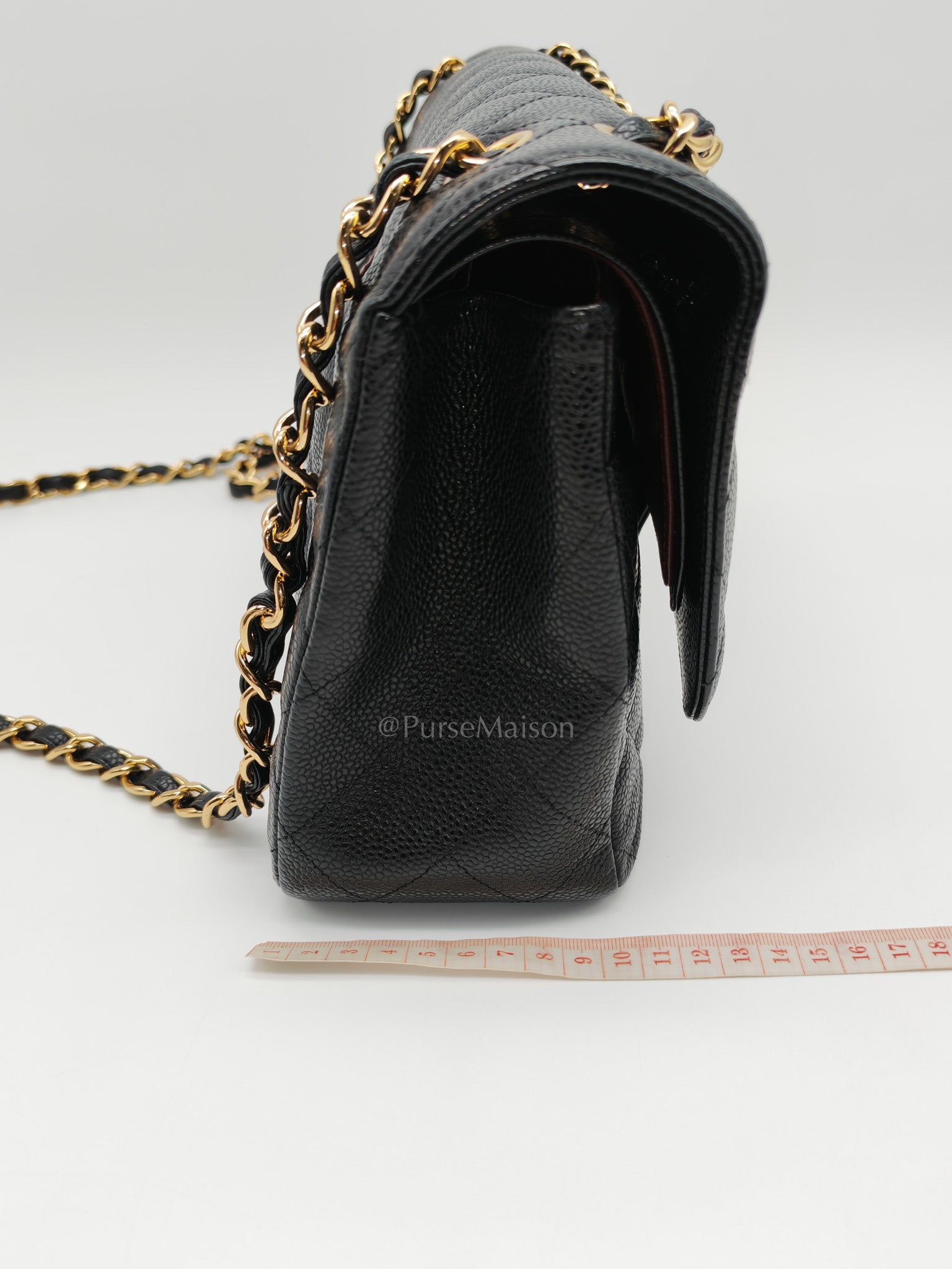 Classic Double Flap Jumbo In Black Caviar Leather and Gold Hardware Series 15
