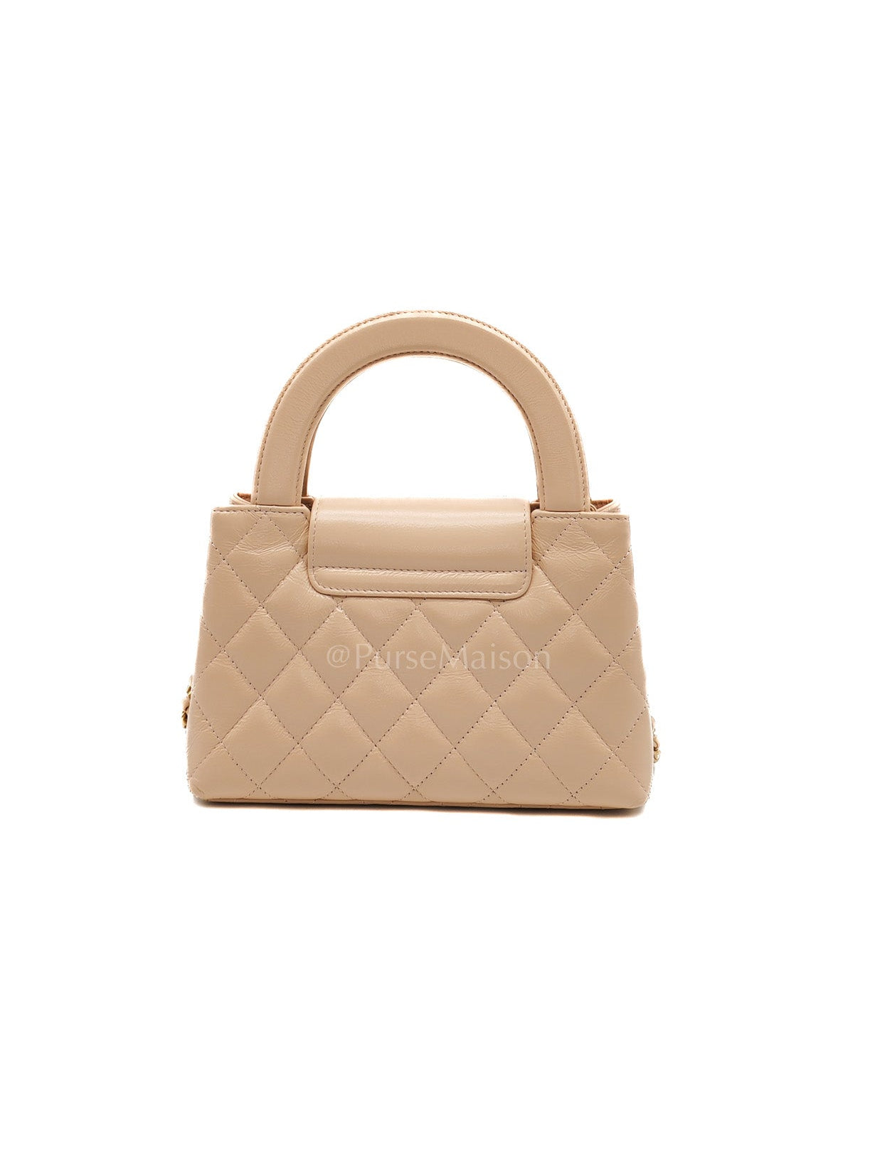 CC Kelly In Biege Shiny Calfskin Leather and Aged Gold Hardware (Microchip)