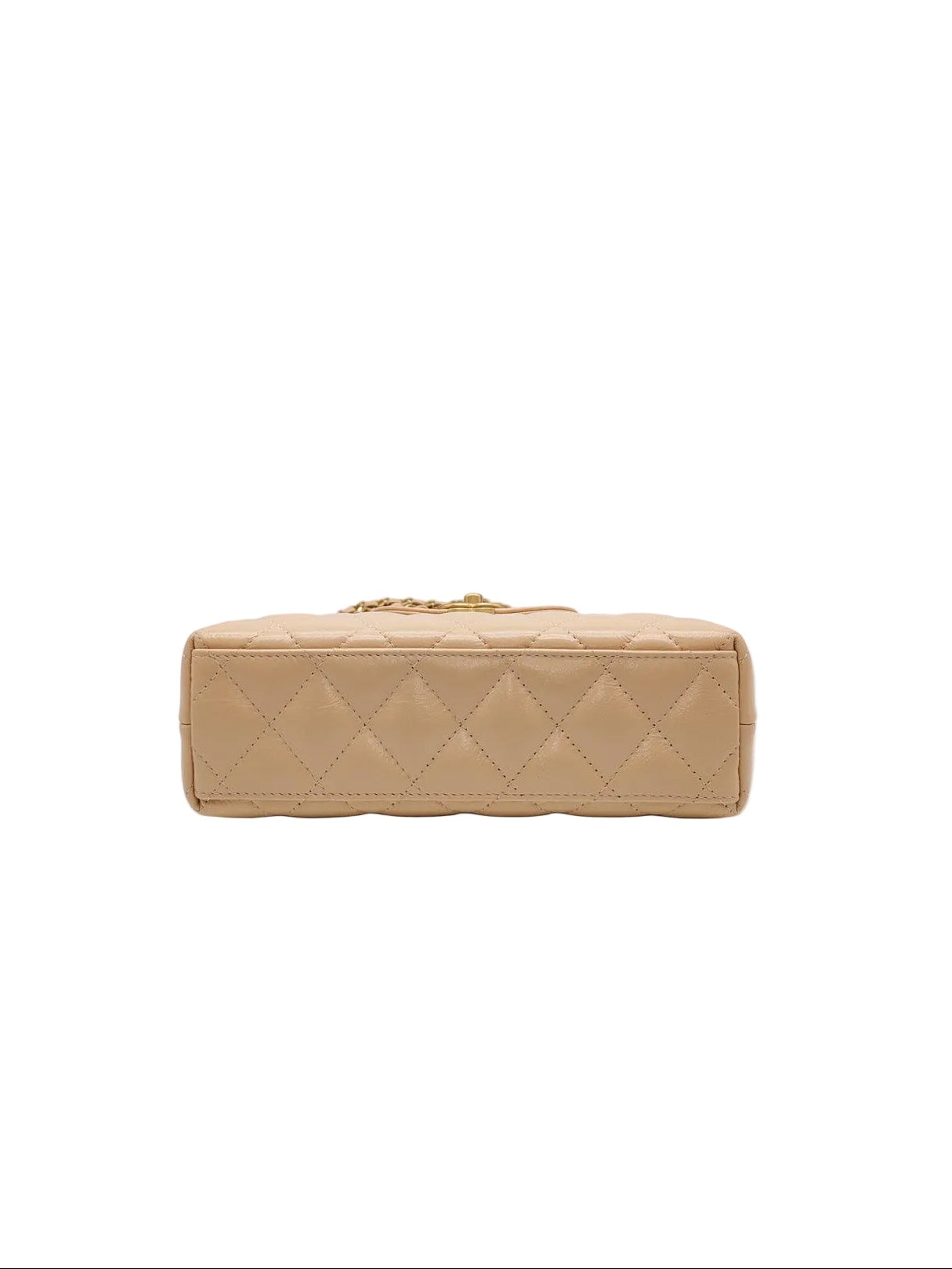CC Kelly In Biege Shiny Calfskin Leather and Aged Gold Hardware (Microchip)