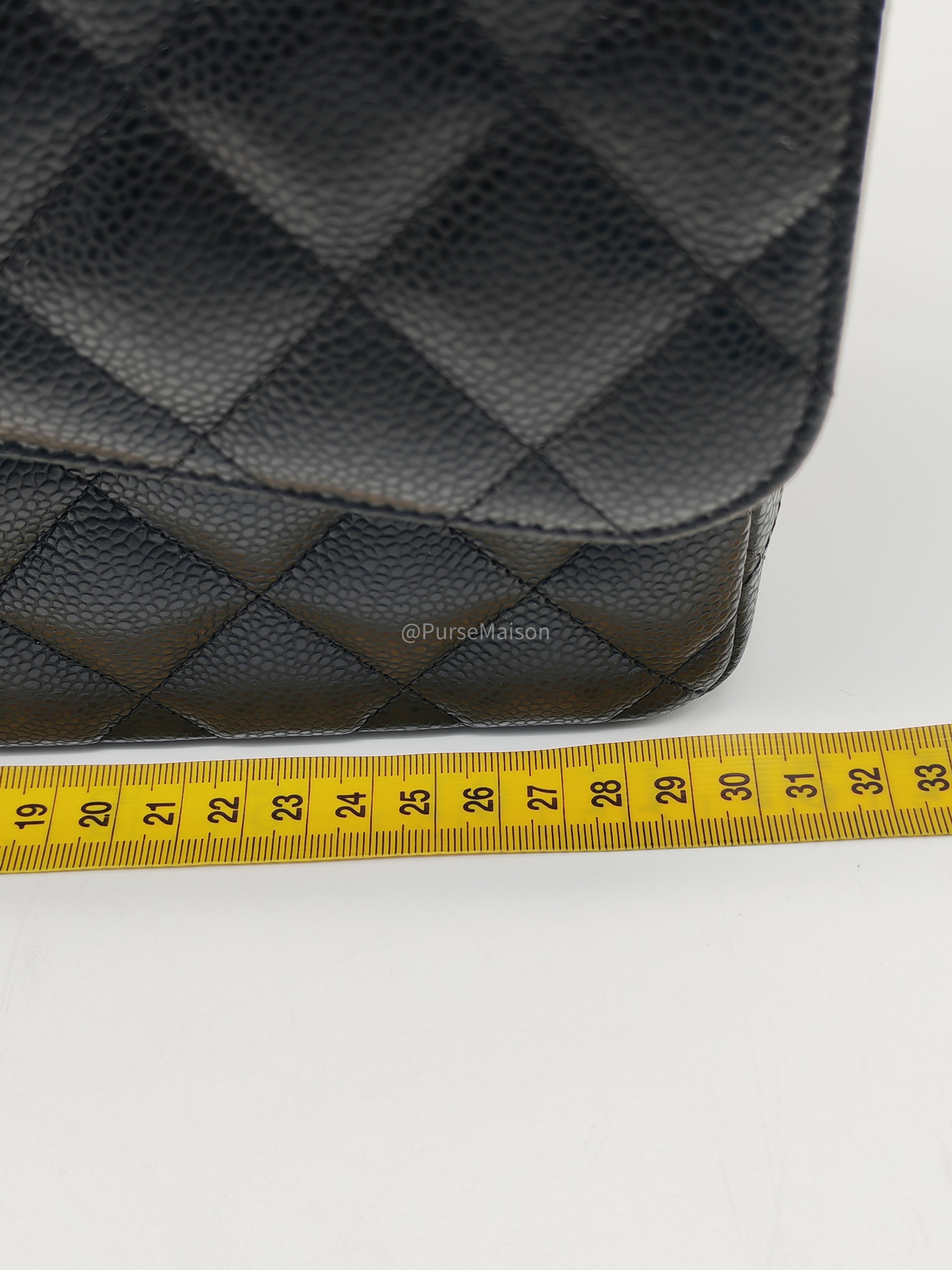 Chanel Classic Double Flap Jumbo in Black Caviar Leather Gold Hardware (Series 26)