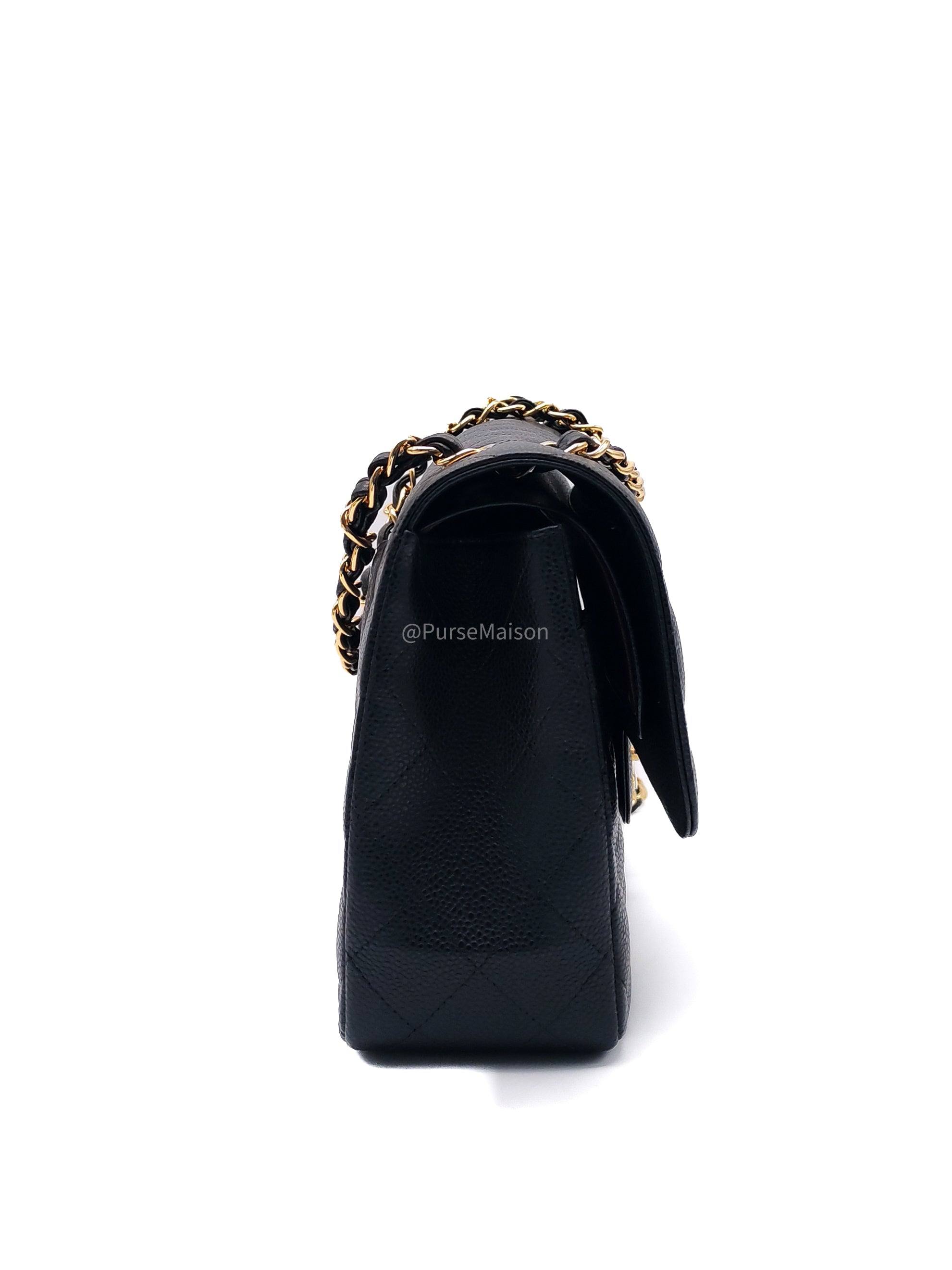 Chanel Classic Double Flap Jumbo in Black Caviar Leather Gold Hardware (Series 26)