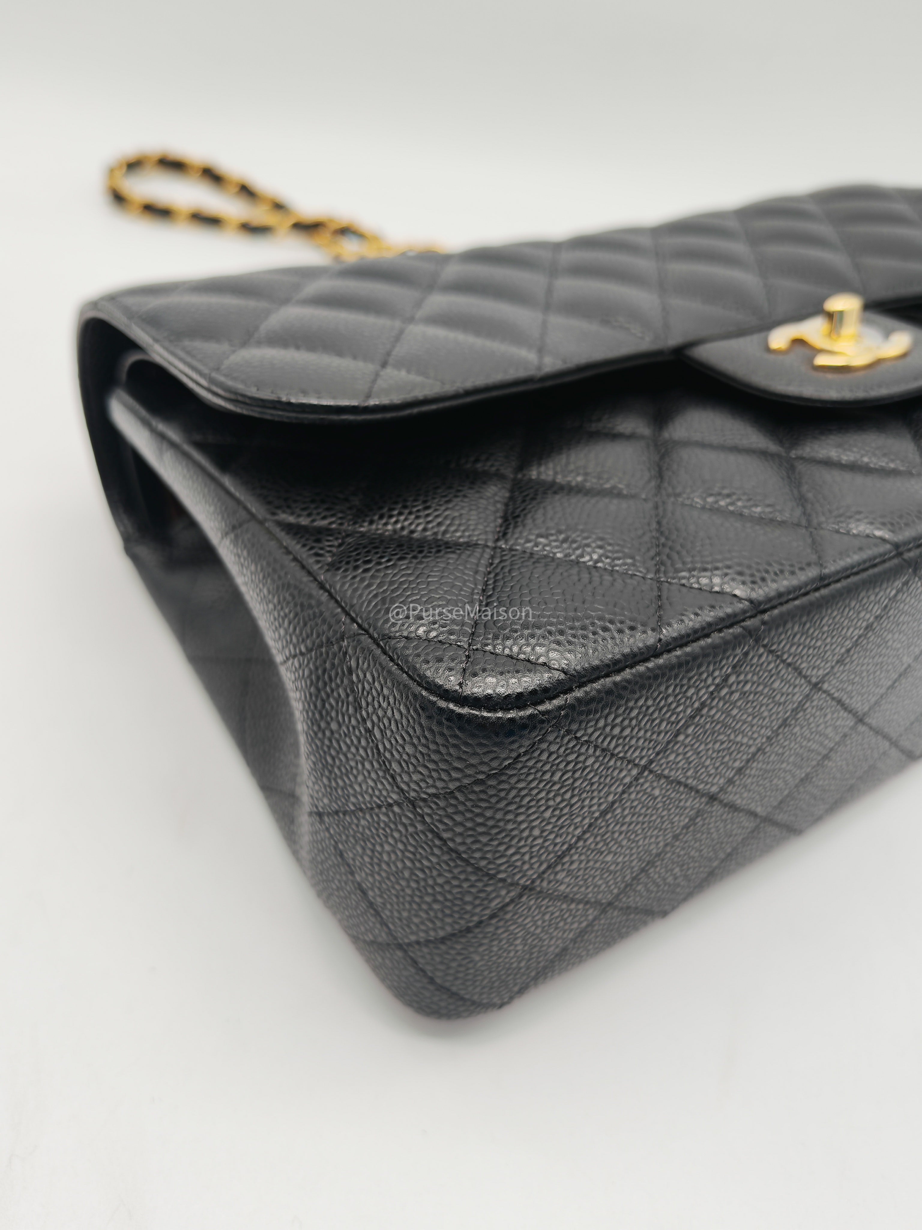 Chanel Classic Double Flap Jumbo in Black Caviar Leather Gold Hardware (Series 26)