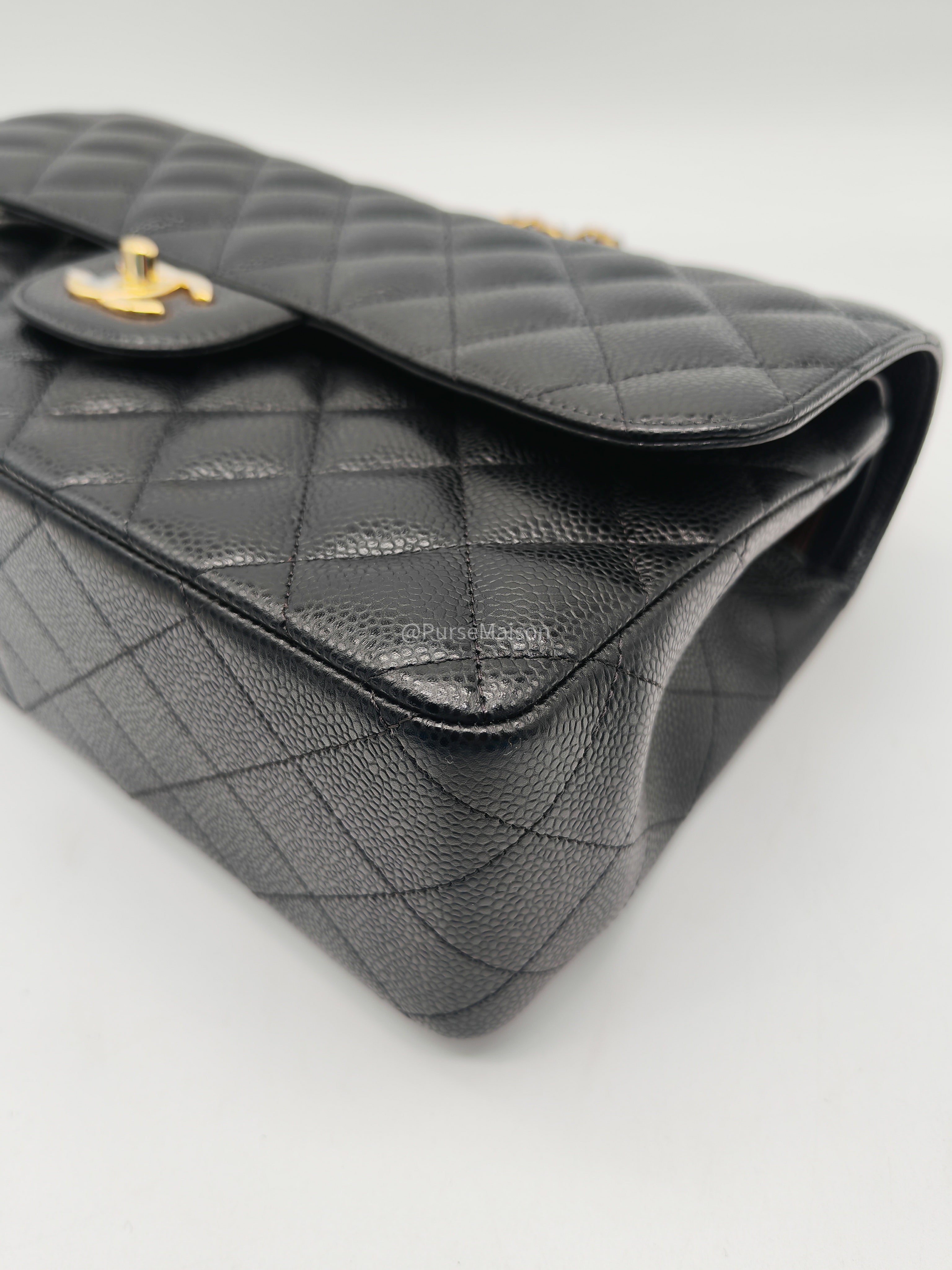 Chanel Classic Double Flap Jumbo in Black Caviar Leather Gold Hardware (Series 26)