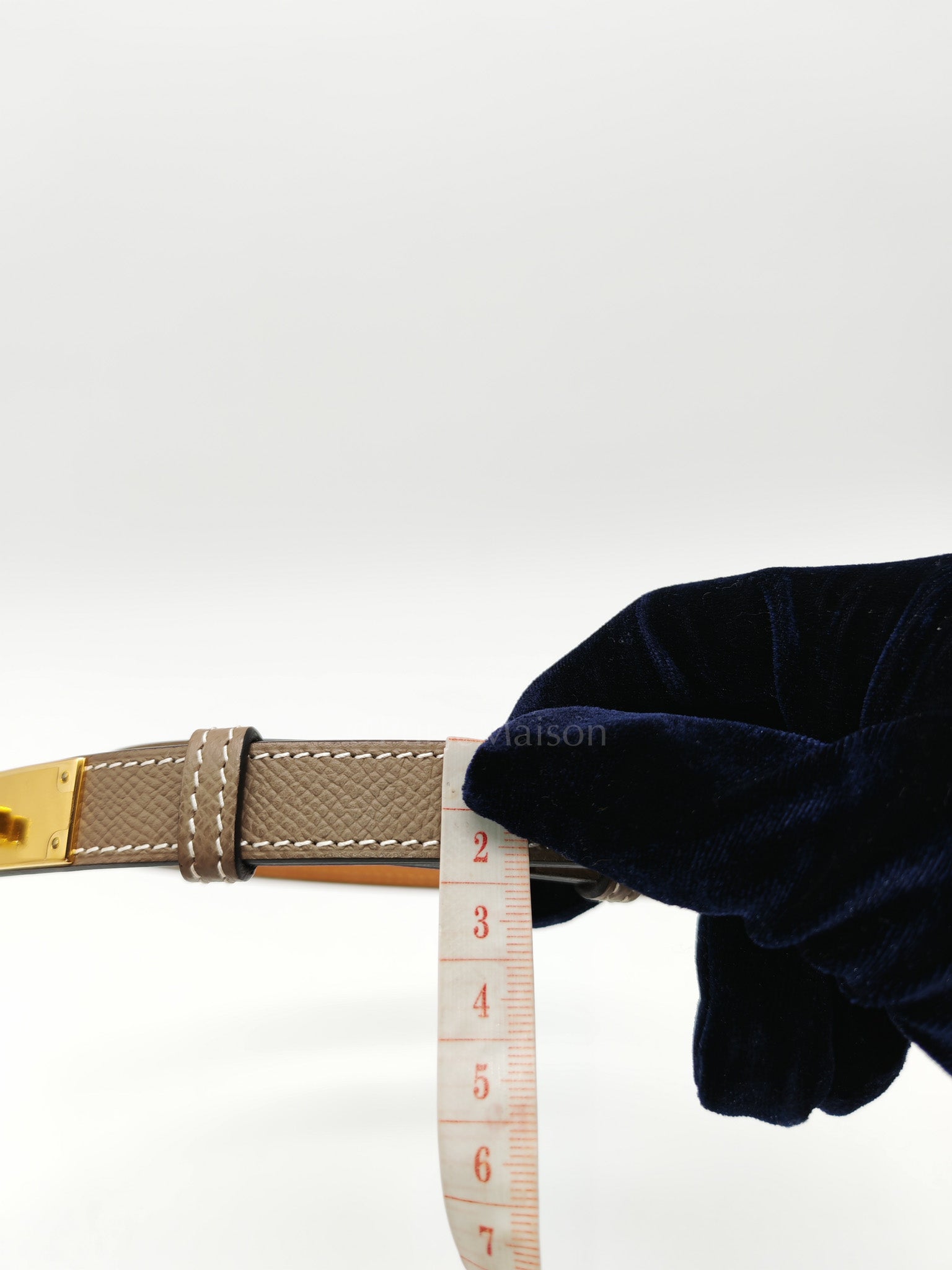 Hermes Kelly Belt Etoupe Epsom Leather in Gold Hardware Stamp B(2023)