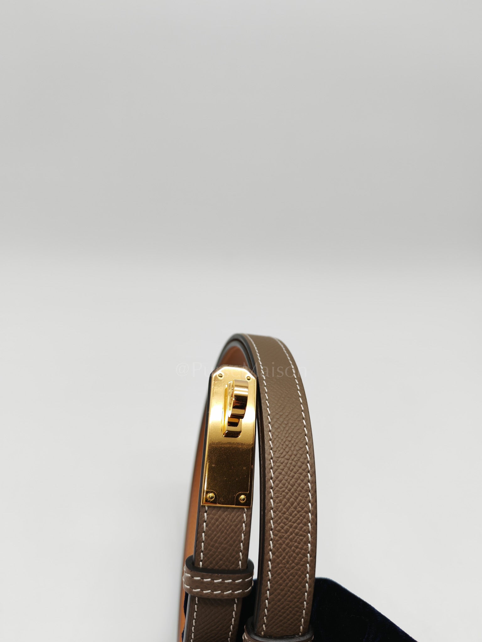 Hermes Kelly Belt Etoupe Epsom Leather in Gold Hardware Stamp B(2023)