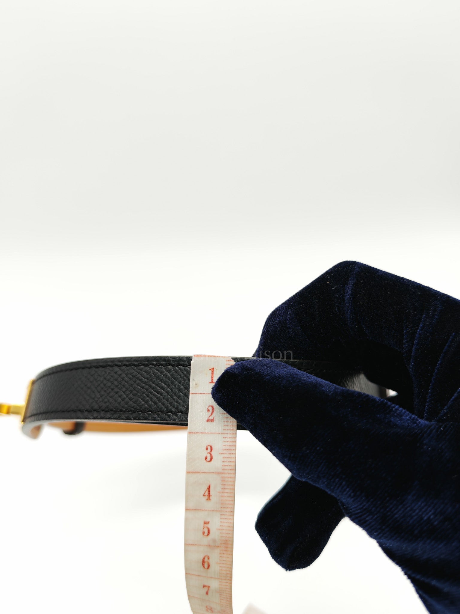 Hermes Kelly Belt in Black Epsom Leather Gold Hardware Stamp U(2022)