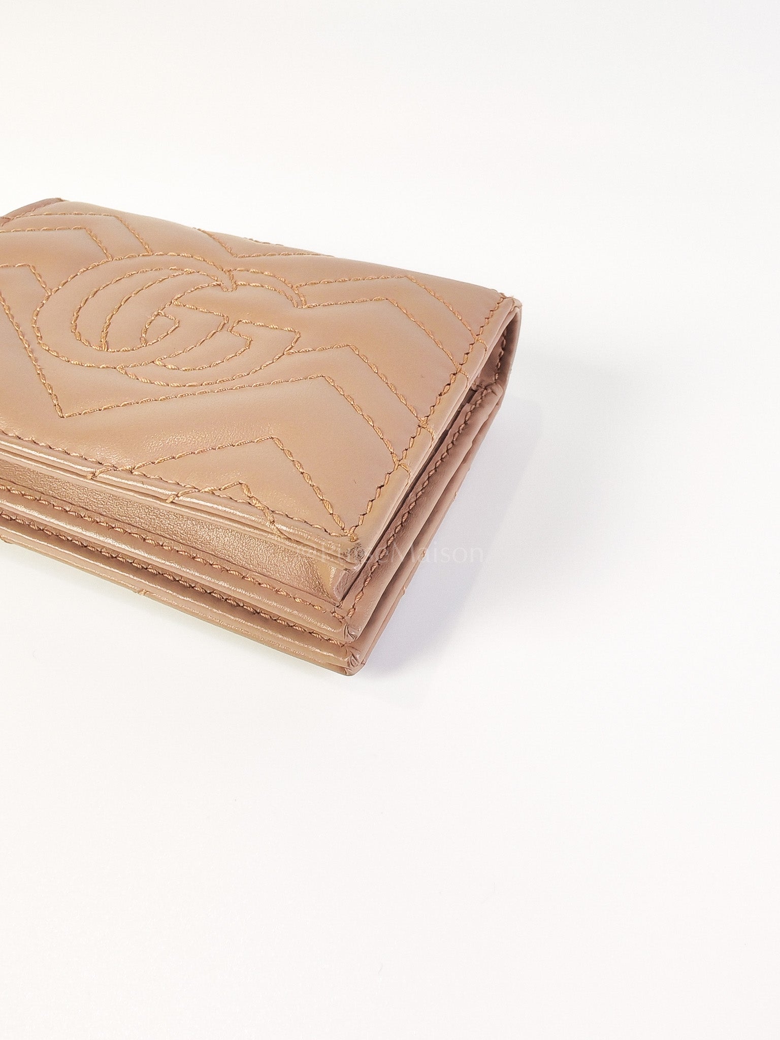 Marmont Bifold Card Case Wallet in Dusty Rose | Purse Maison Luxury Bags Shop