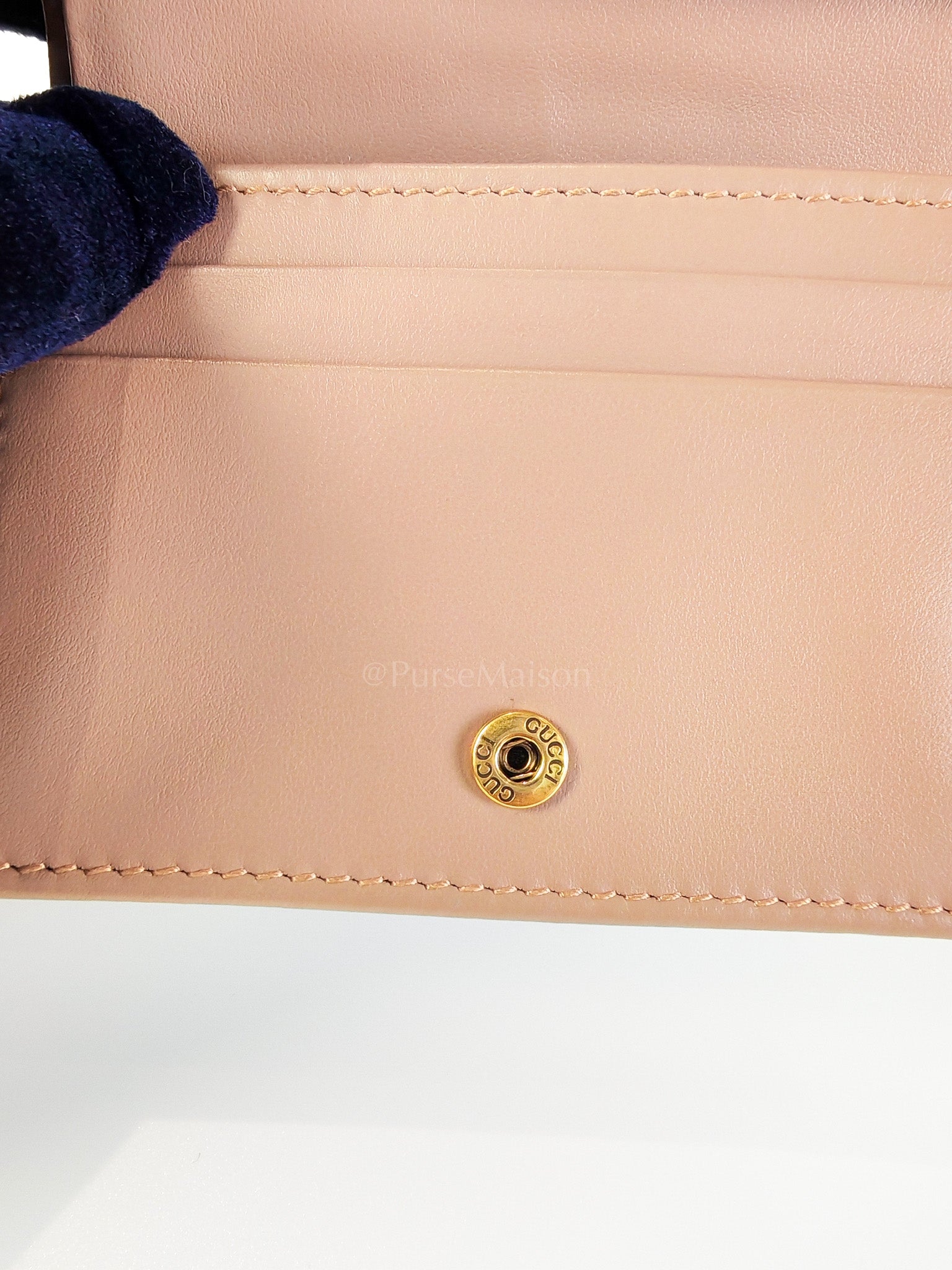 Marmont Bifold Card Case Wallet in Dusty Rose | Purse Maison Luxury Bags Shop