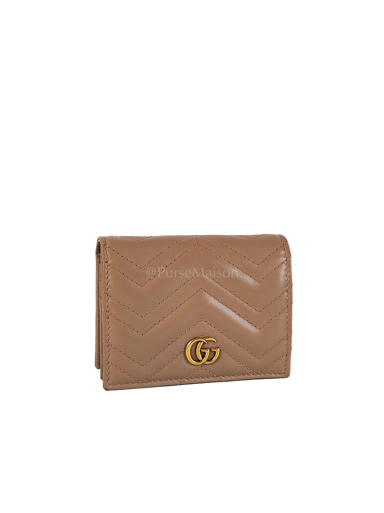Marmont Bifold Card Case Wallet in Dusty Rose | Purse Maison Luxury Bags Shop