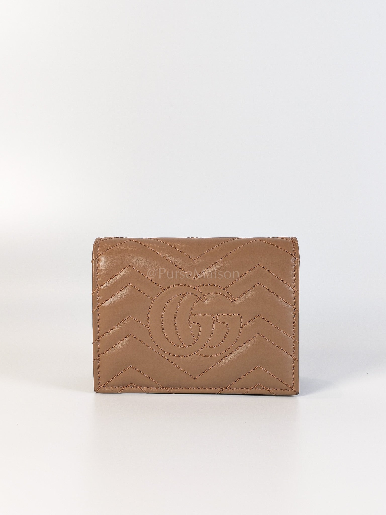 Marmont Bifold Card Case Wallet in Dusty Rose | Purse Maison Luxury Bags Shop