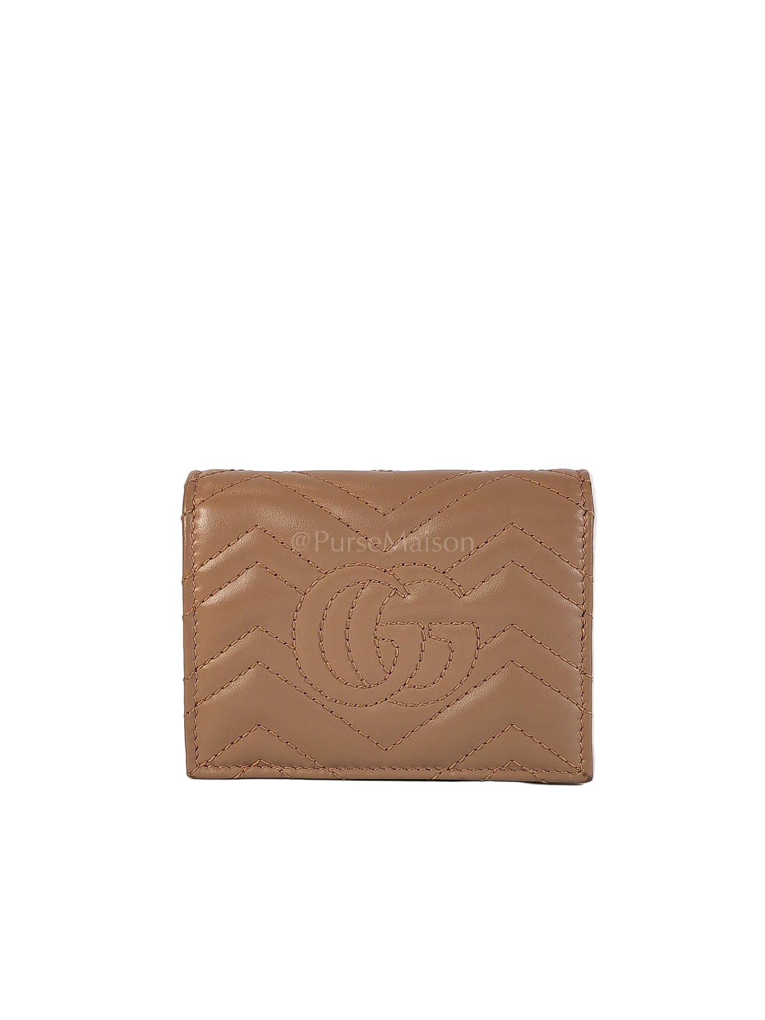 Marmont Bifold Card Case Wallet in Dusty Rose | Purse Maison Luxury Bags Shop