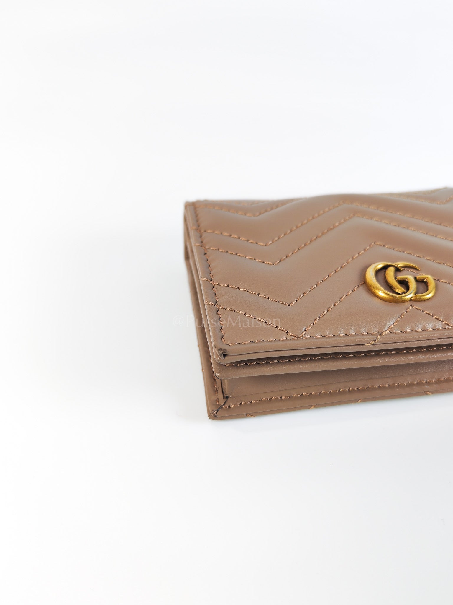 Marmont Bifold Card Case Wallet in Dusty Rose | Purse Maison Luxury Bags Shop