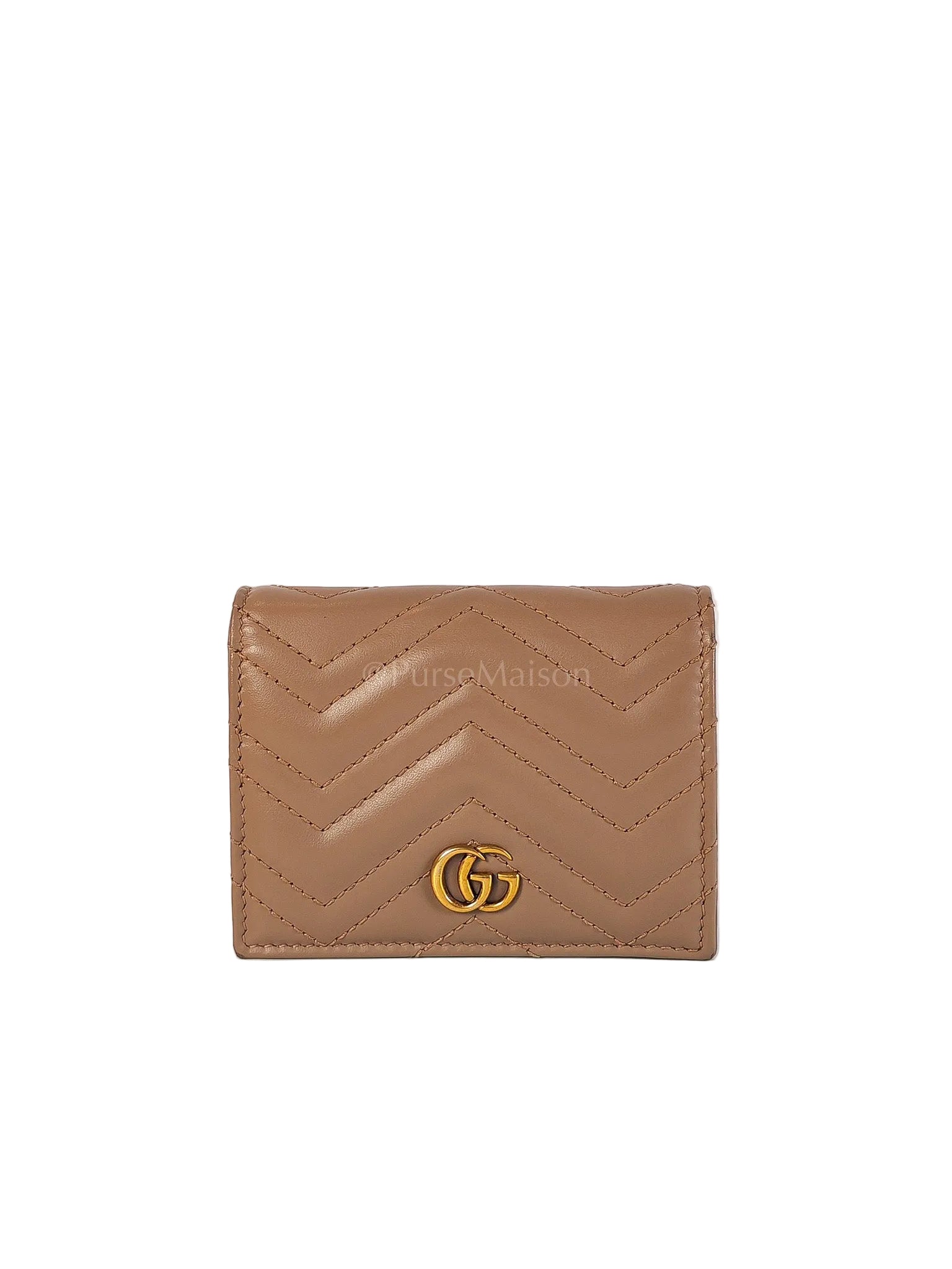 Marmont Bifold Card Case Wallet in Dusty Rose | Purse Maison Luxury Bags Shop