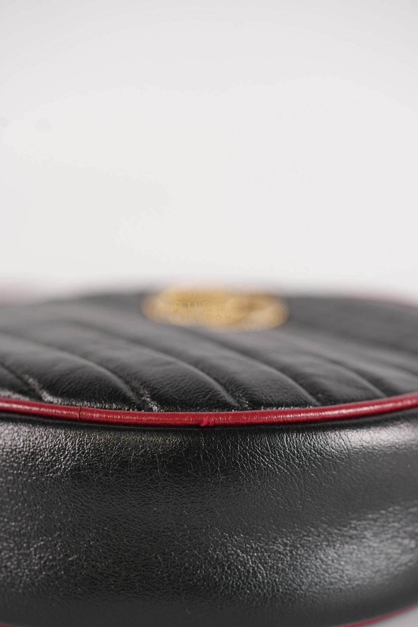 Marmont Black/Red Torchon Round Chain Bag | Purse Maison Luxury Bags Shop