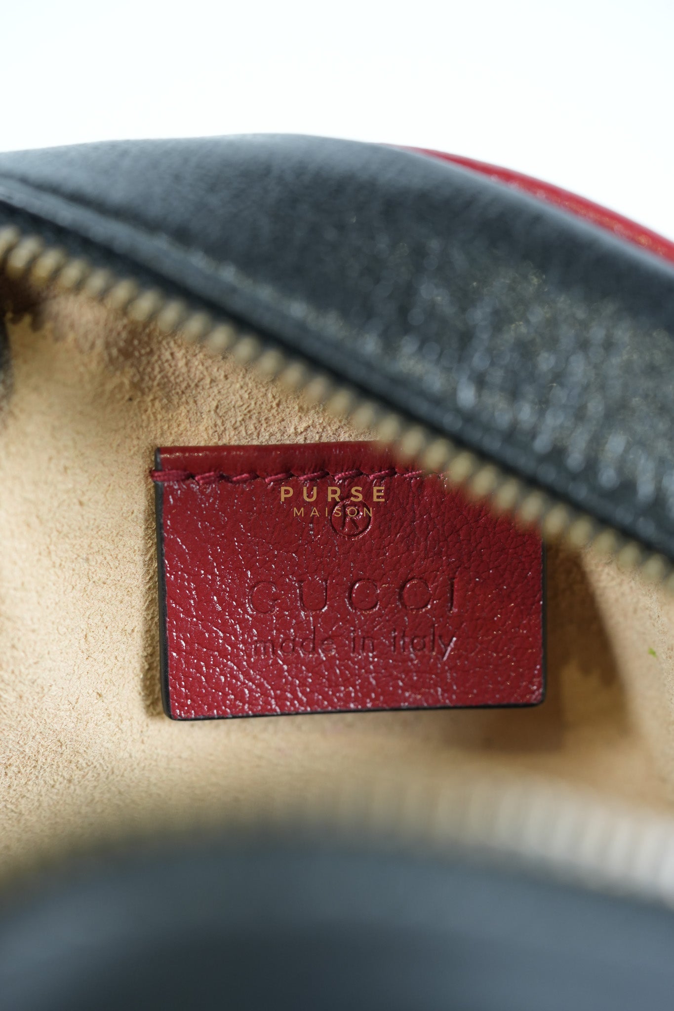 Marmont Black/Red Torchon Round Chain Bag | Purse Maison Luxury Bags Shop