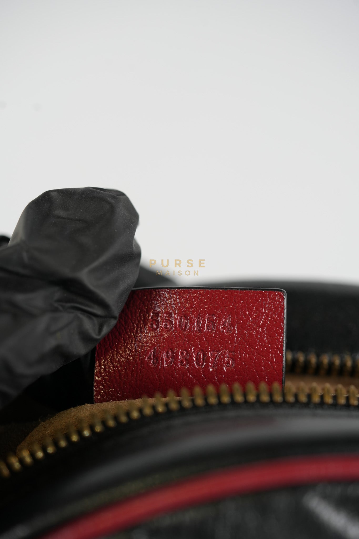 Marmont Black/Red Torchon Round Chain Bag | Purse Maison Luxury Bags Shop