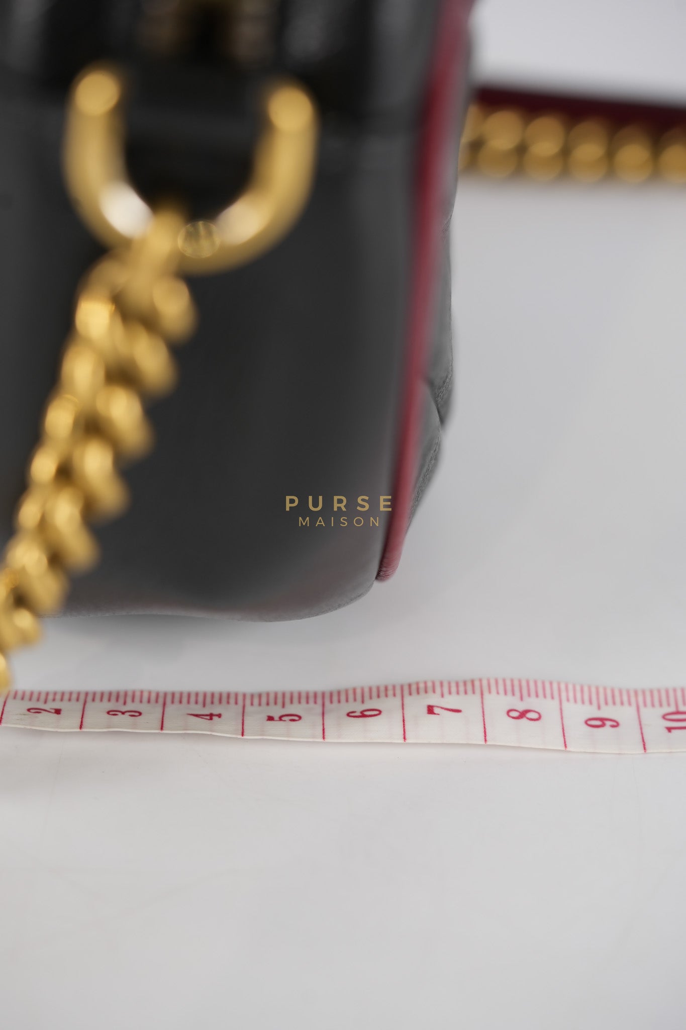 Marmont Black/Red Torchon Round Chain Bag | Purse Maison Luxury Bags Shop