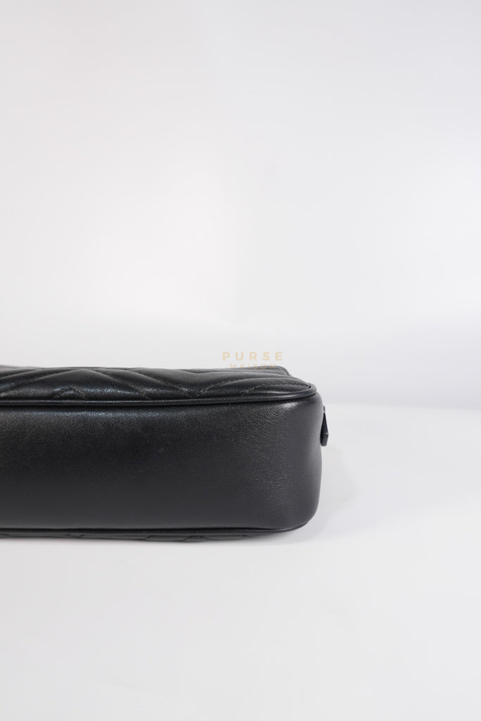 Marmont Camera Bag in Black Matelasse Leather | Purse Maison Luxury Bags Shop