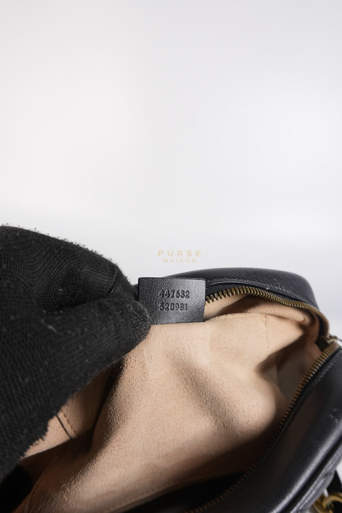 Marmont Camera Bag in Black Matelasse Leather | Purse Maison Luxury Bags Shop