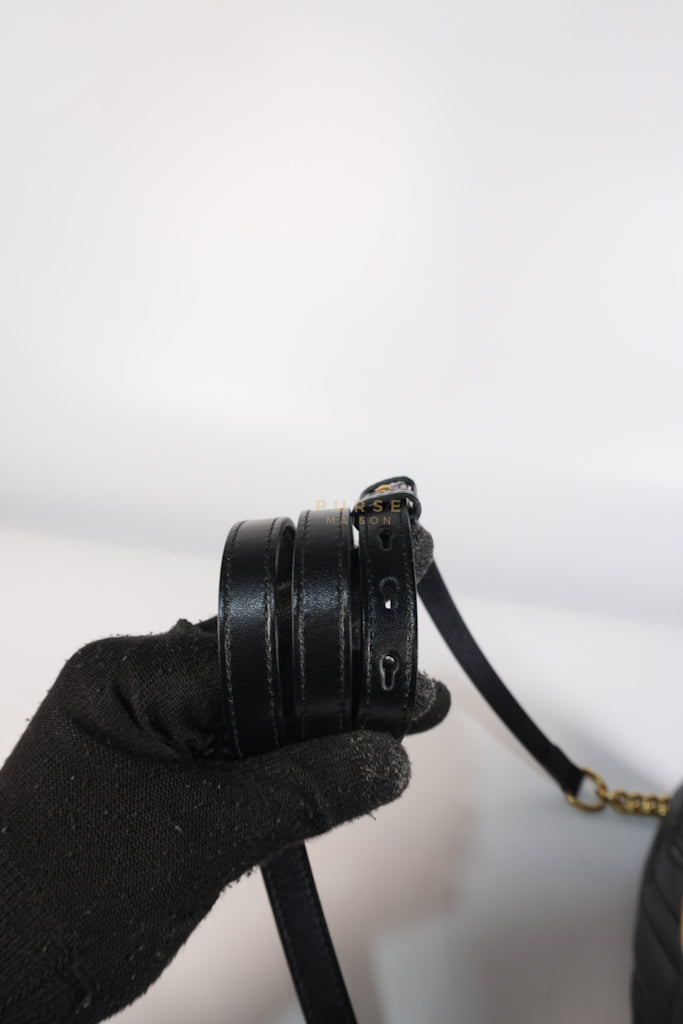 Marmont Camera Bag in Black Matelasse Leather | Purse Maison Luxury Bags Shop