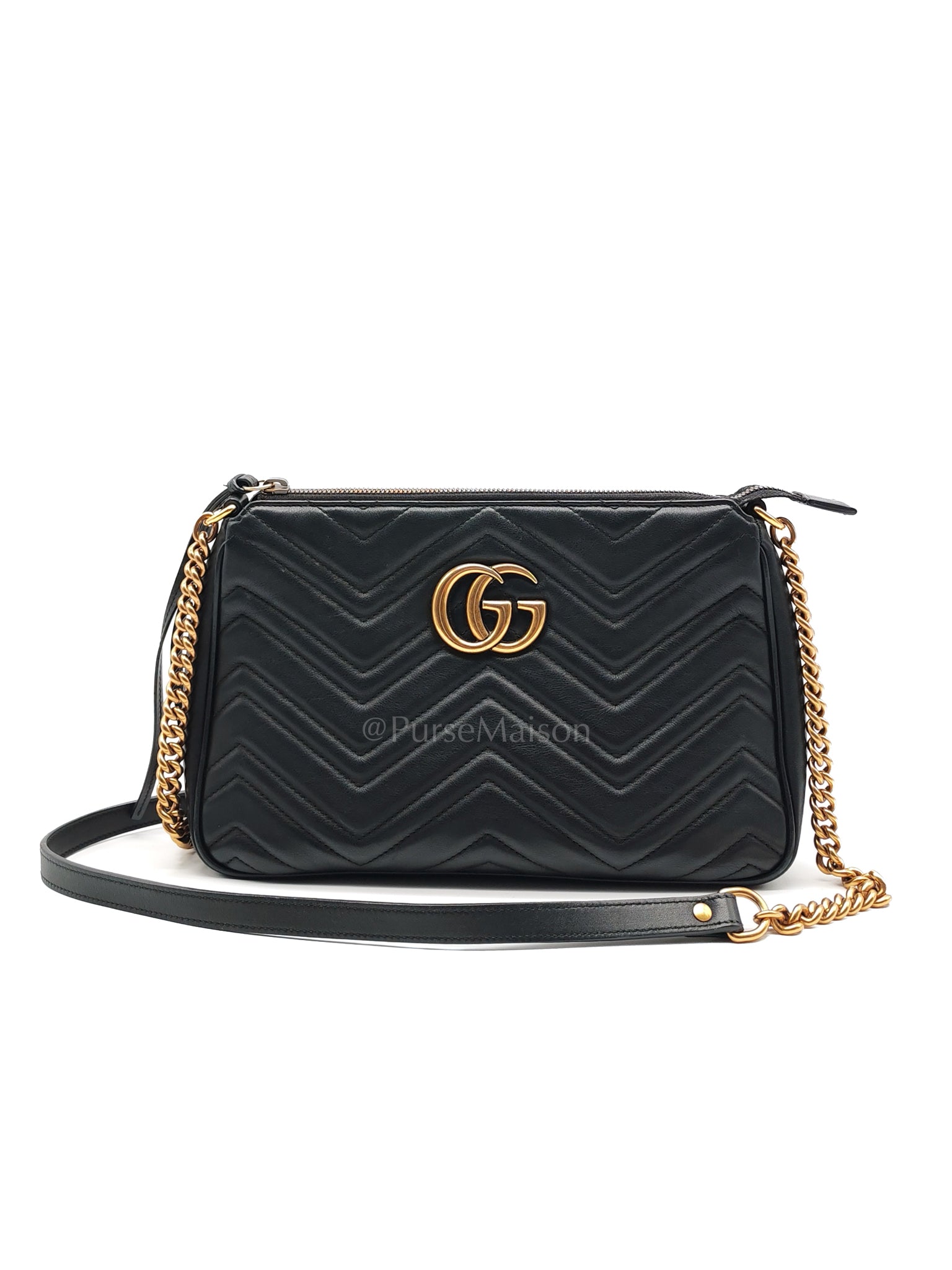 Marmont Matelasse Black Chain Shoulder Bag | Purse Maison Luxury Bags Shop