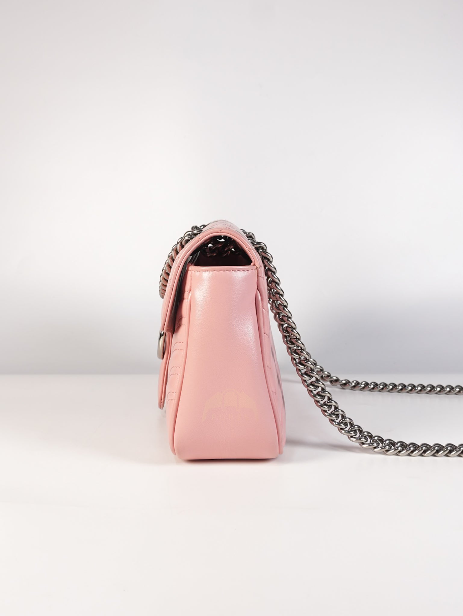 Marmont Small in Pink Matelasse Leather and Silver Hardware Crossbody Bag | Purse Maison Luxury Bags Shop