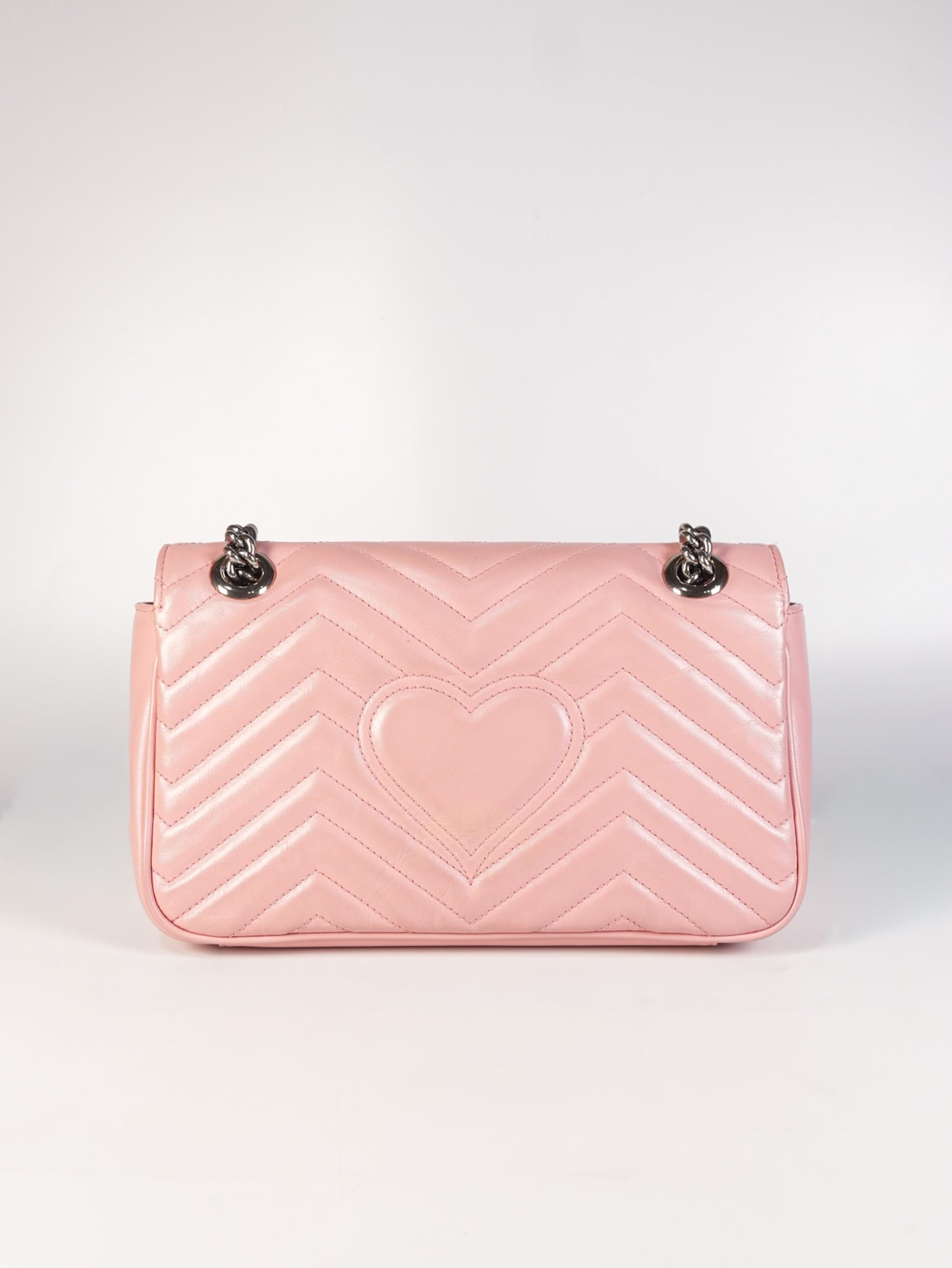 Marmont Small in Pink Matelasse Leather and Silver Hardware Crossbody Bag | Purse Maison Luxury Bags Shop