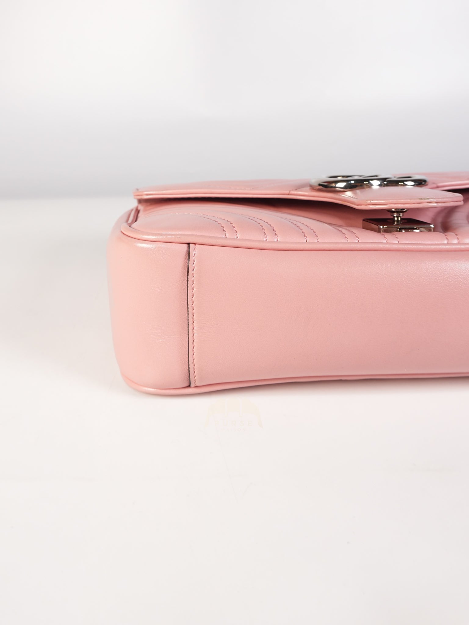 Marmont Small in Pink Matelasse Leather and Silver Hardware Crossbody Bag | Purse Maison Luxury Bags Shop