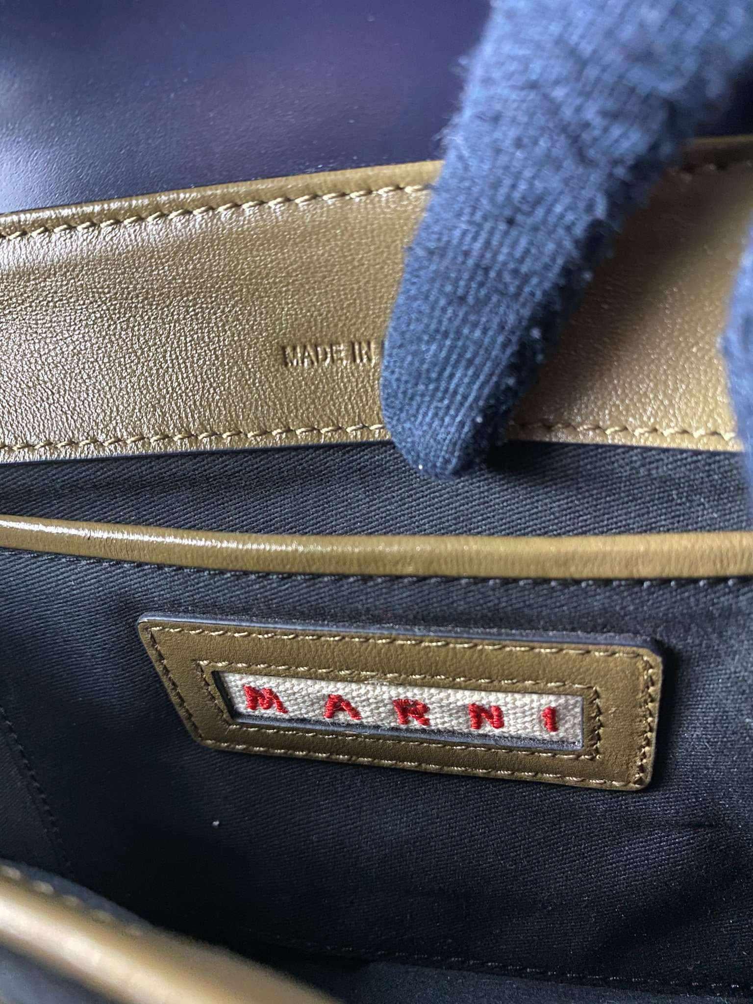 Marni Glossy Calfskin Tuk navy blue