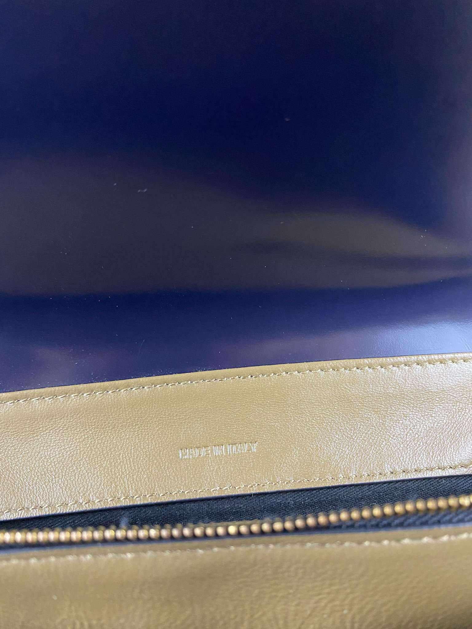 Marni Glossy Calfskin Tuk navy blue