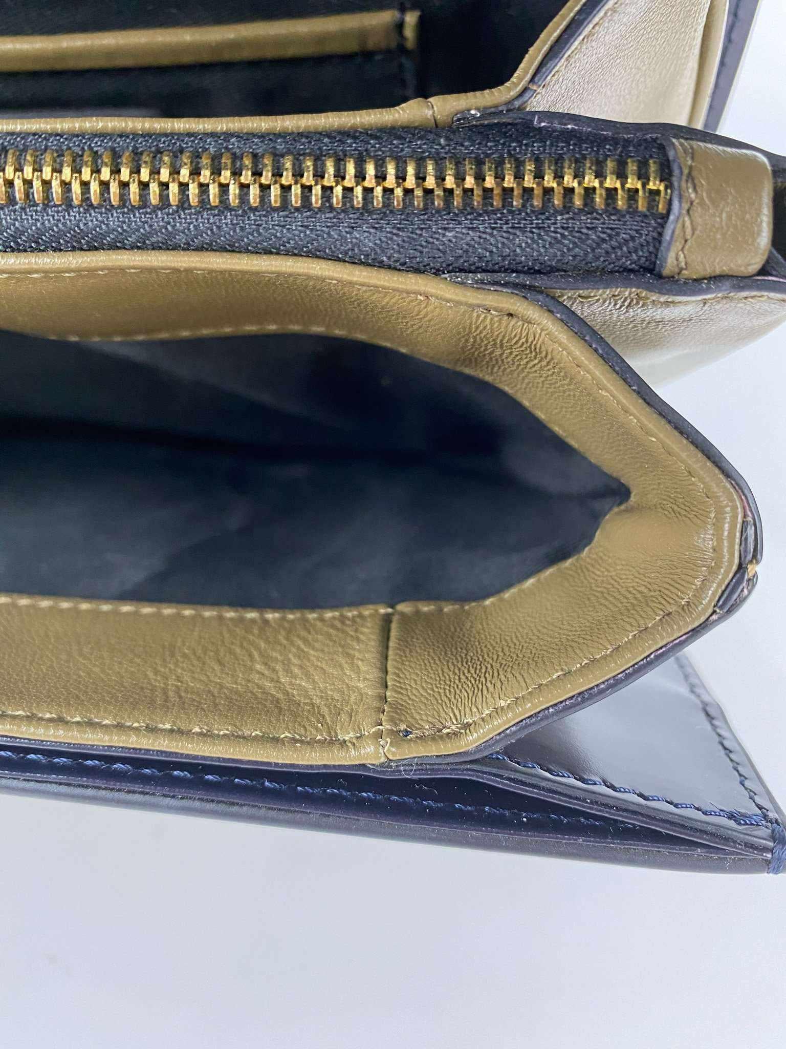 Marni Glossy Calfskin Tuk navy blue