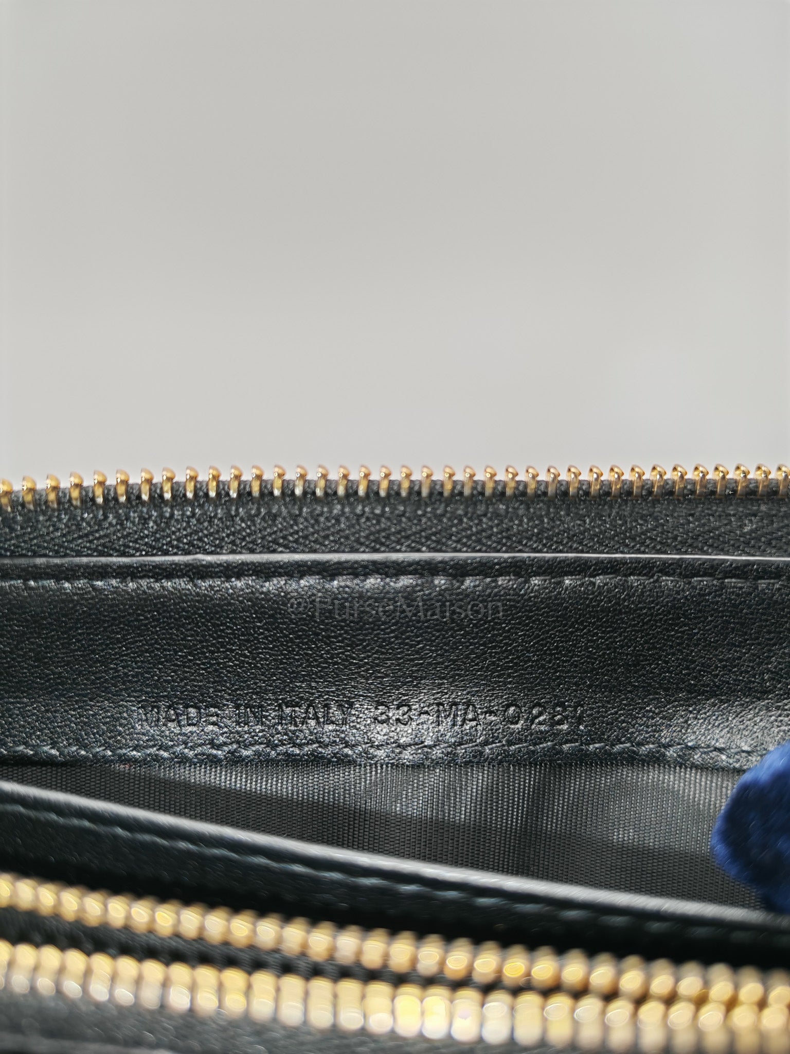 Voyaguer in Black Cannage Lambskin Leather Long Zip Wallet
