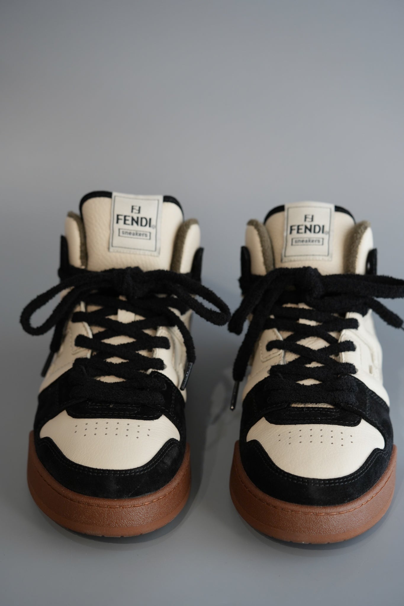 Match Mid Cut White Leather Sneakers | Purse Maison Luxury Bags Shop