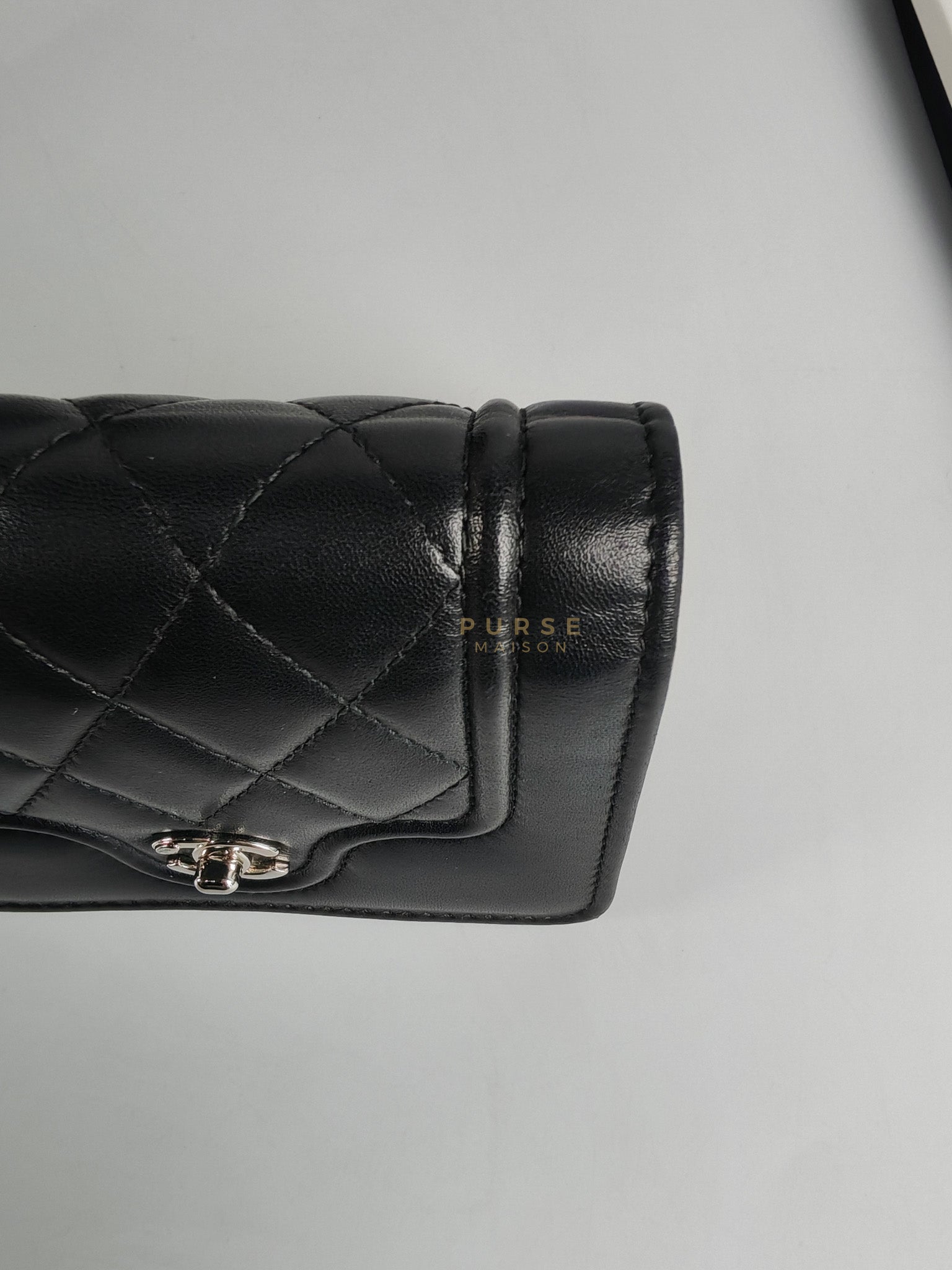 Matelasse Lambskin Leather Flap Cardholder Silver Hardware Series 24 | Purse Maison Luxury Bags Shop