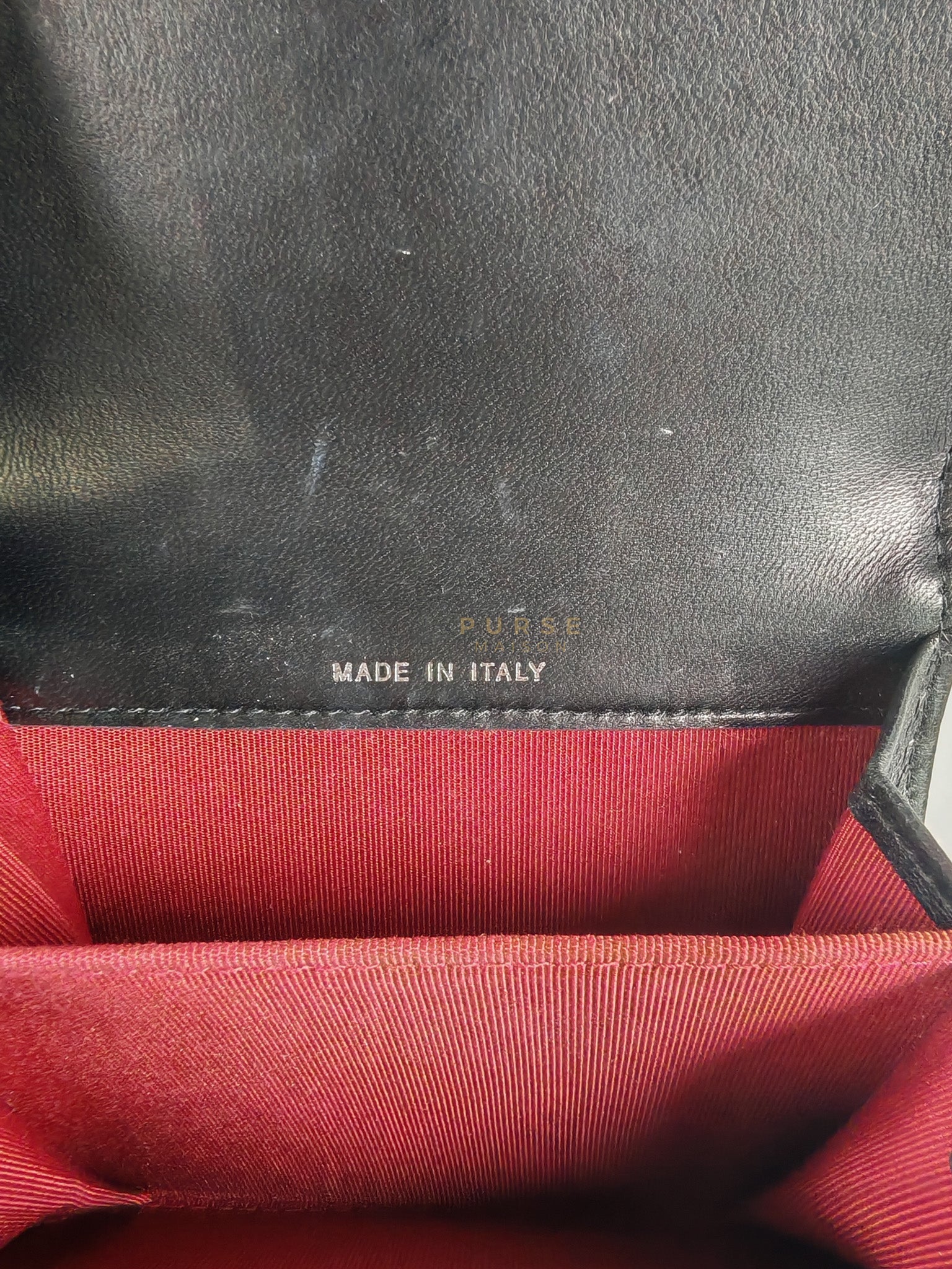 Matelasse Lambskin Leather Flap Cardholder Silver Hardware Series 24 | Purse Maison Luxury Bags Shop