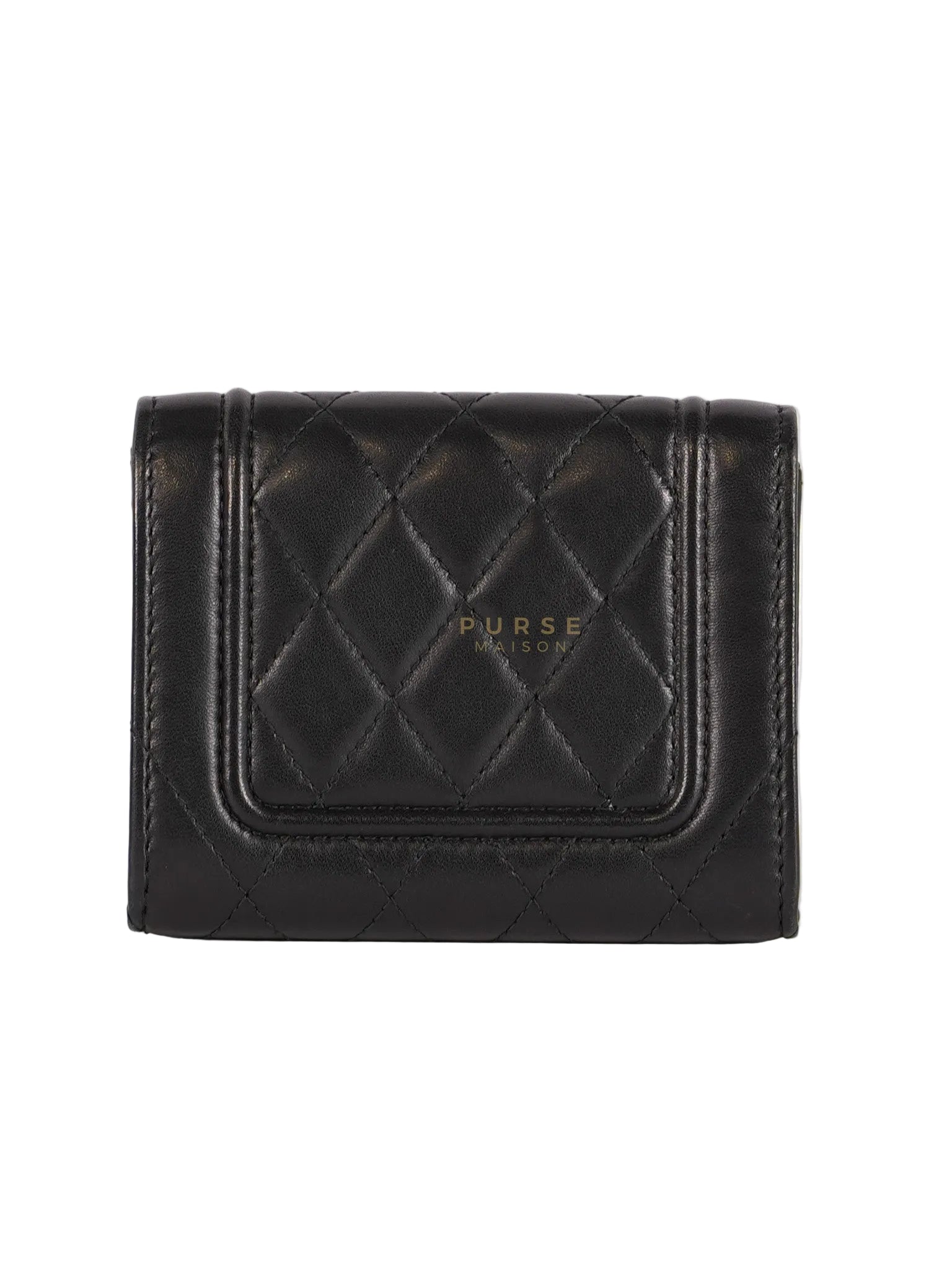 Matelasse Lambskin Leather Flap Cardholder Silver Hardware Series 24 | Purse Maison Luxury Bags Shop