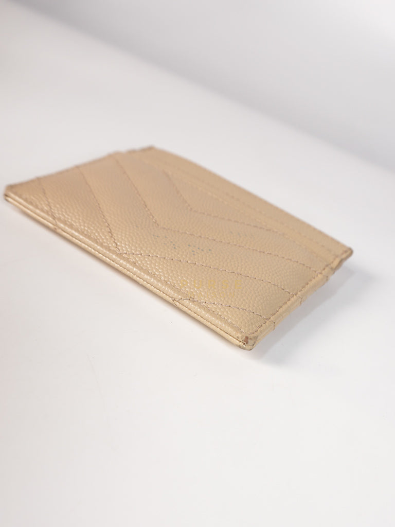 Matelasse Leather in Beige Monogram Card Holder | Purse Maison Luxury Bags Shop