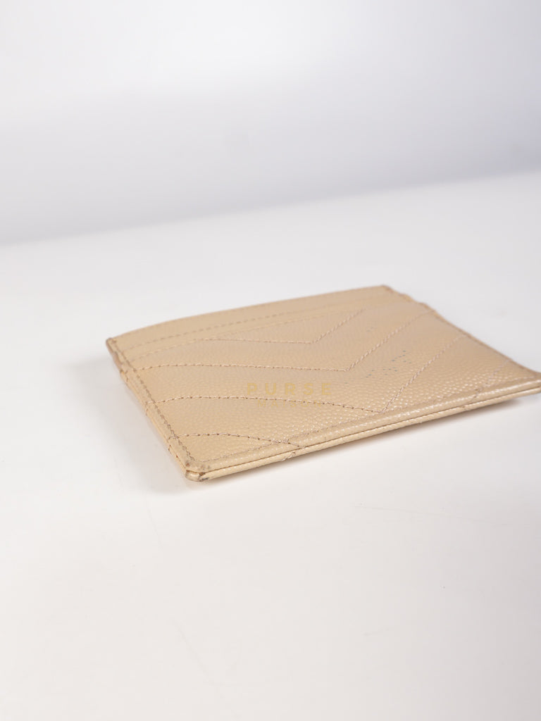 Matelasse Leather in Beige Monogram Card Holder | Purse Maison Luxury Bags Shop