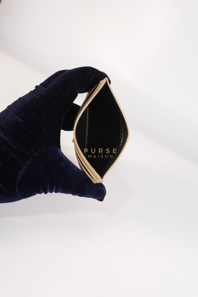 Matelasse Leather in Beige Monogram Card Holder | Purse Maison Luxury Bags Shop