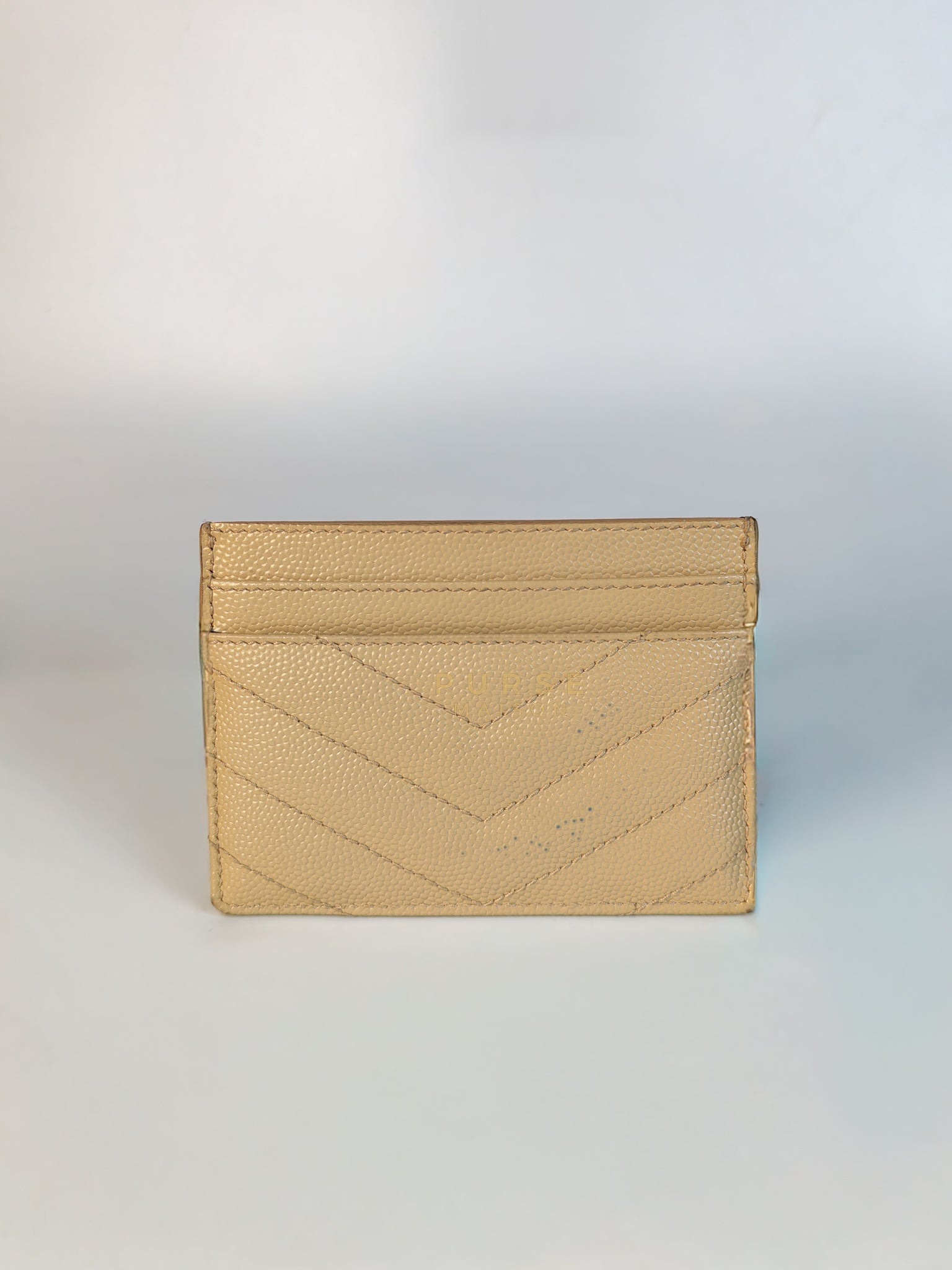 Matelasse Leather in Beige Monogram Card Holder | Purse Maison Luxury Bags Shop