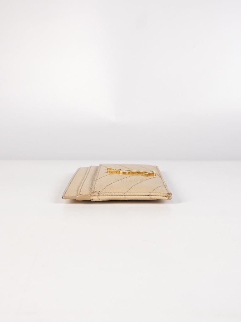 Matelasse Leather in Beige Monogram Card Holder | Purse Maison Luxury Bags Shop