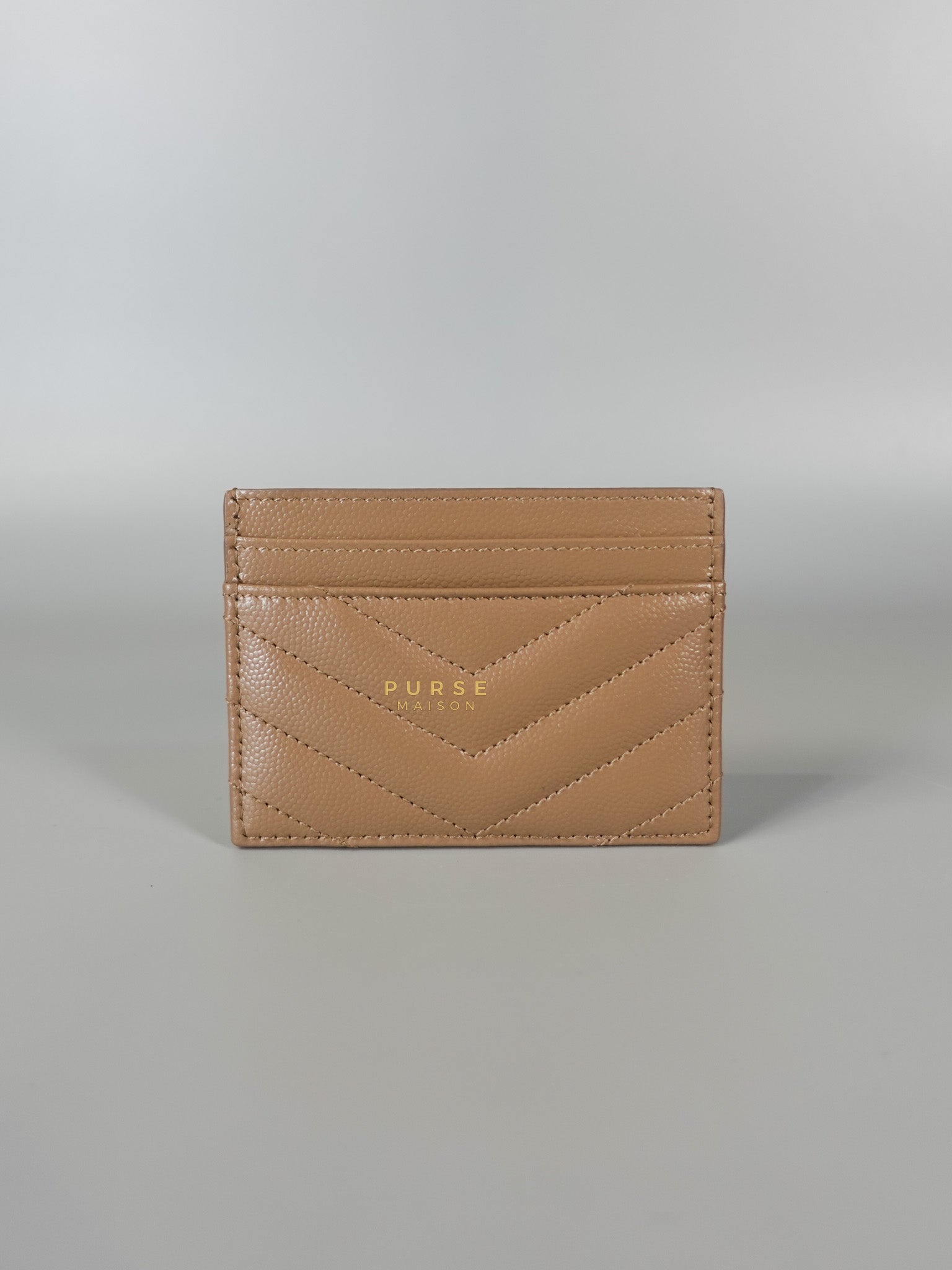 Matelasse Leather in Nude Monogram Card Holder | Purse Maison Luxury Bags Shop