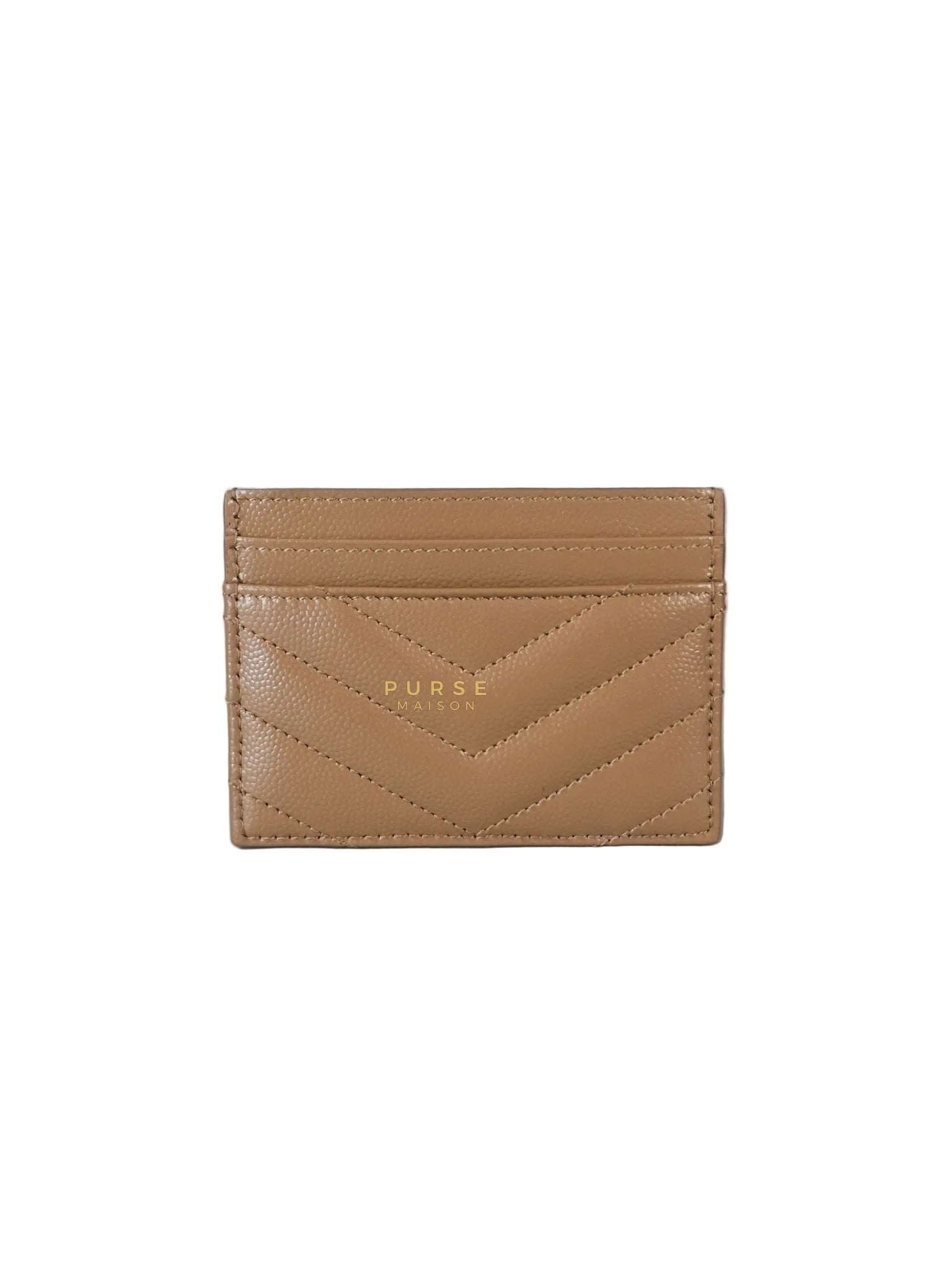 Matelasse Leather in Nude Monogram Card Holder | Purse Maison Luxury Bags Shop