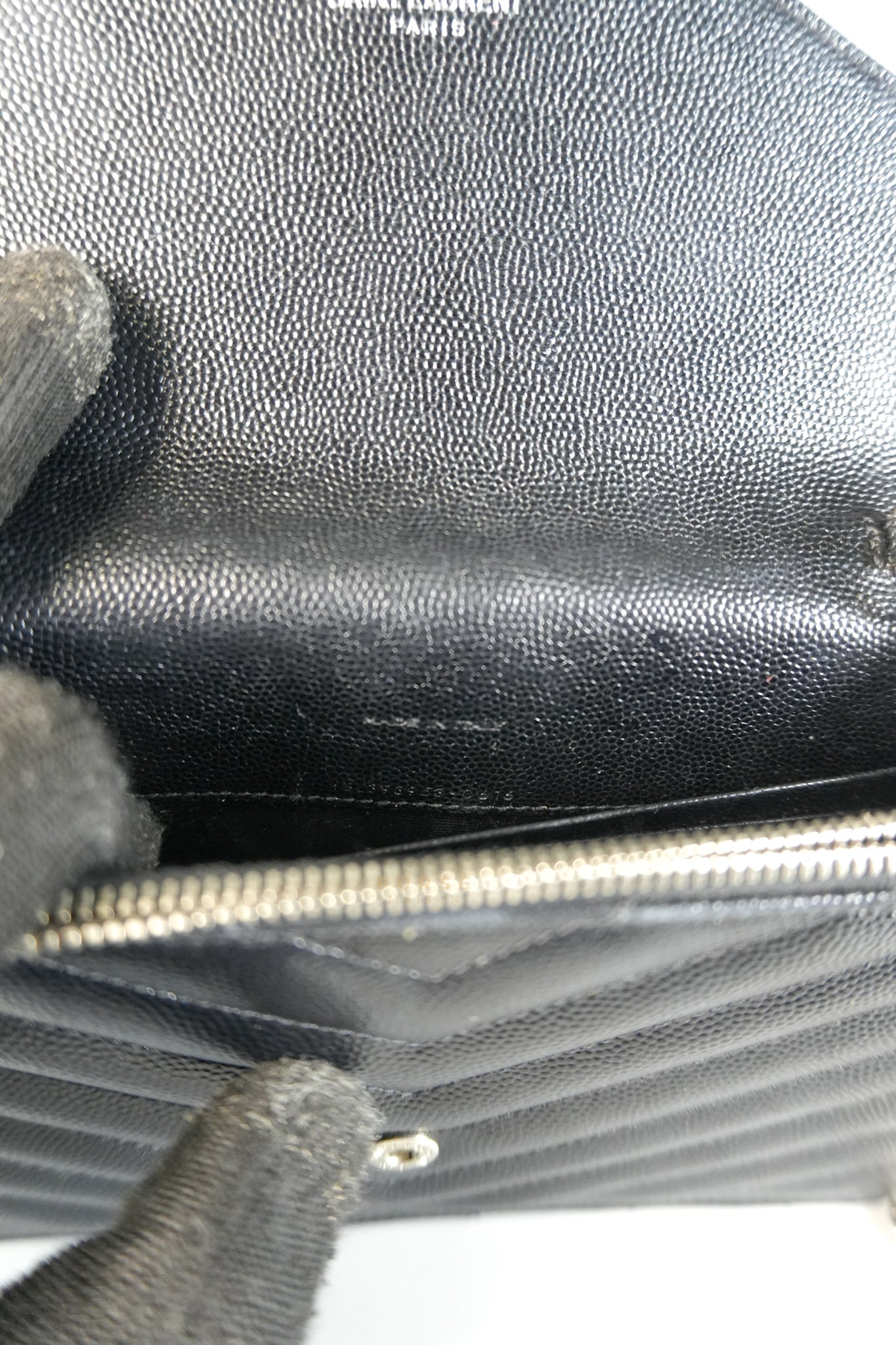 Matelasse Leather Monogram Envelope Wallet on Chain in Black | Purse Maison Luxury Bags Shop