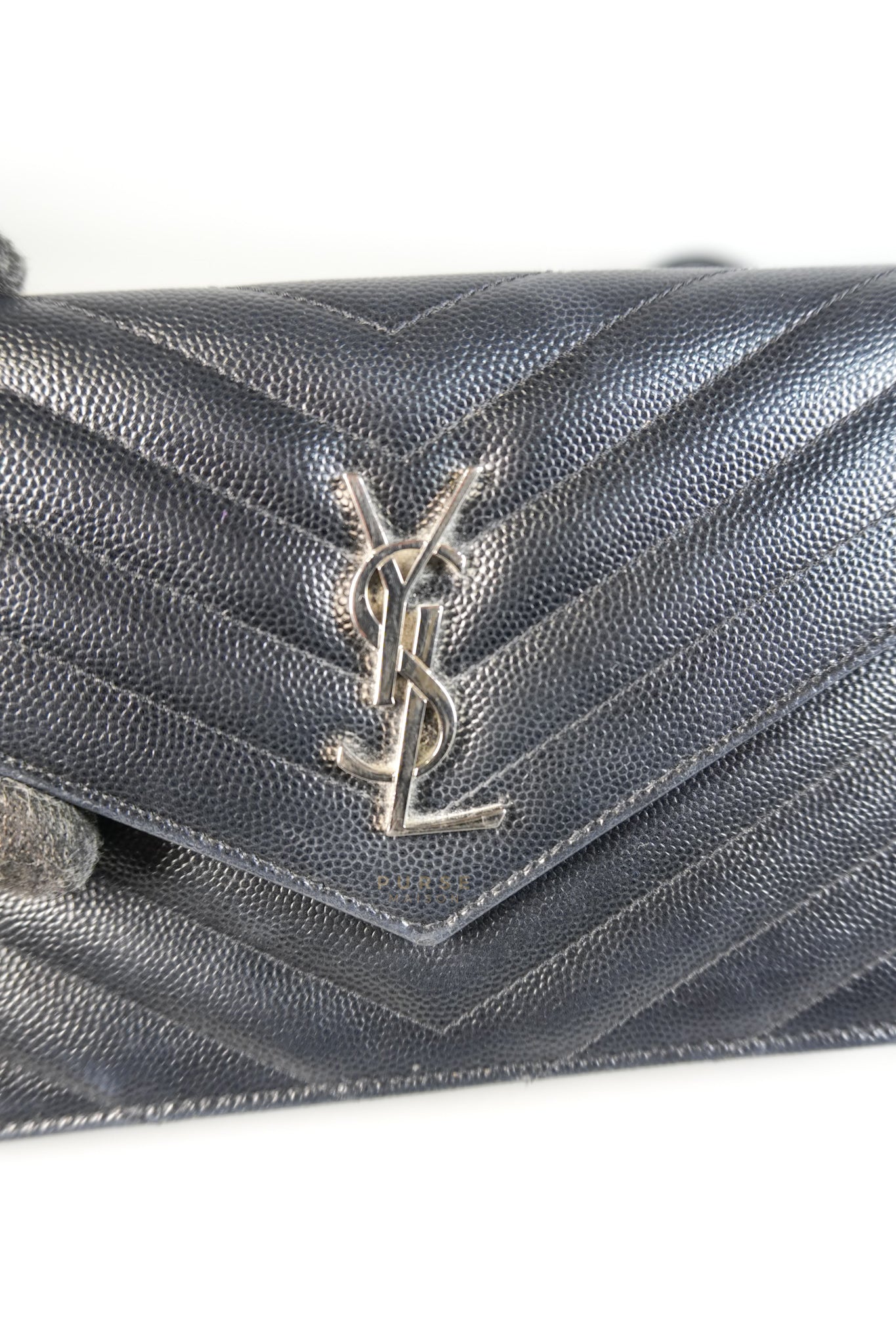 Matelasse Leather Monogram Envelope Wallet on Chain in Black | Purse Maison Luxury Bags Shop