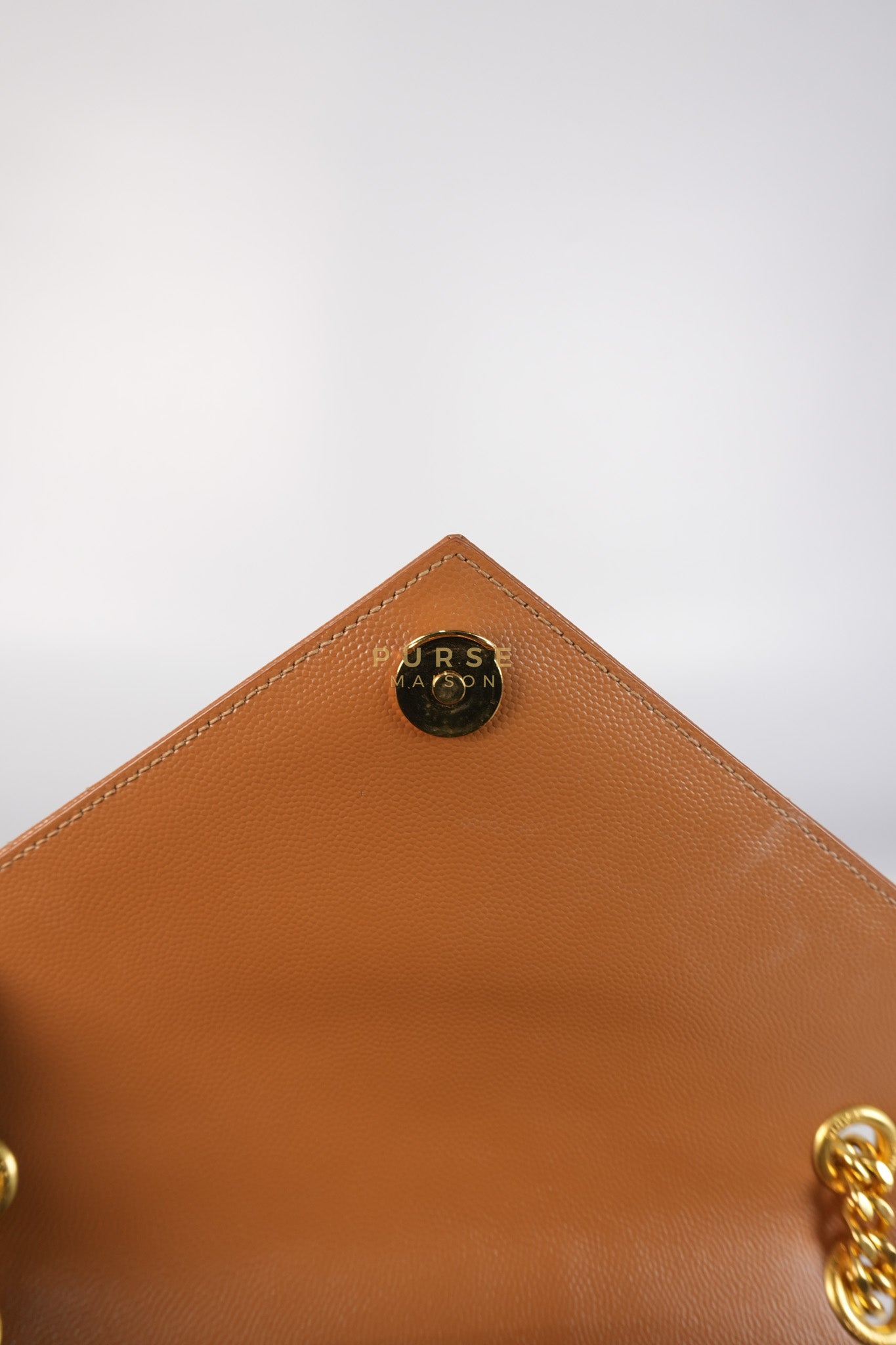 Matelasse Medium Envelope Bag in Caramel Grain de Poudre Leather | Purse Maison Luxury Bags Shop