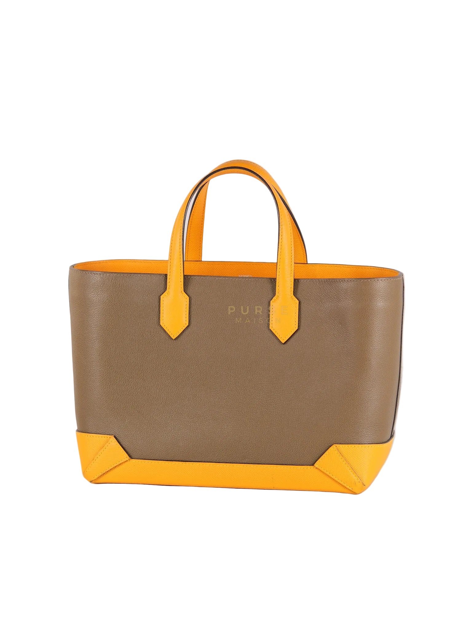 Maxibox Cabas 30 Origan Evercolor and Moutarde Epsom Dual Color Palladium Hardware Handbag Stamp X (2016) | Purse Maison Luxury Bags Shop