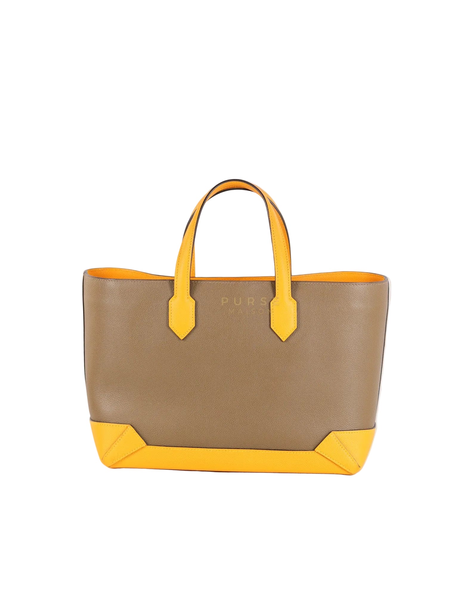 Maxibox Cabas 30 Origan Evercolor and Moutarde Epsom Dual Color Palladium Hardware Handbag Stamp X (2016) | Purse Maison Luxury Bags Shop
