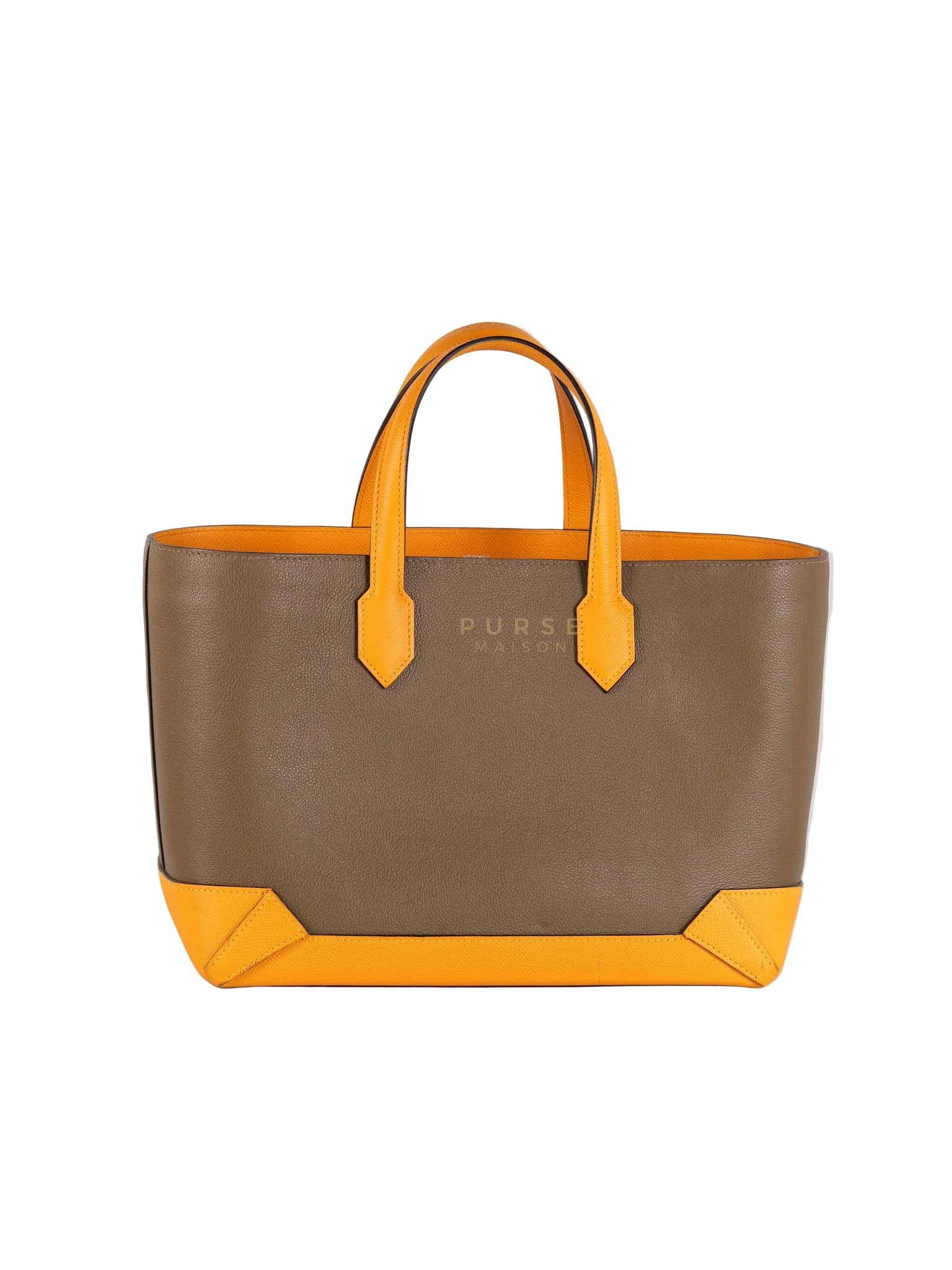 Maxibox Cabas 30 Origan Evercolor and Moutarde Epsom Dual Color Palladium Hardware Handbag Stamp X (2016) | Purse Maison Luxury Bags Shop